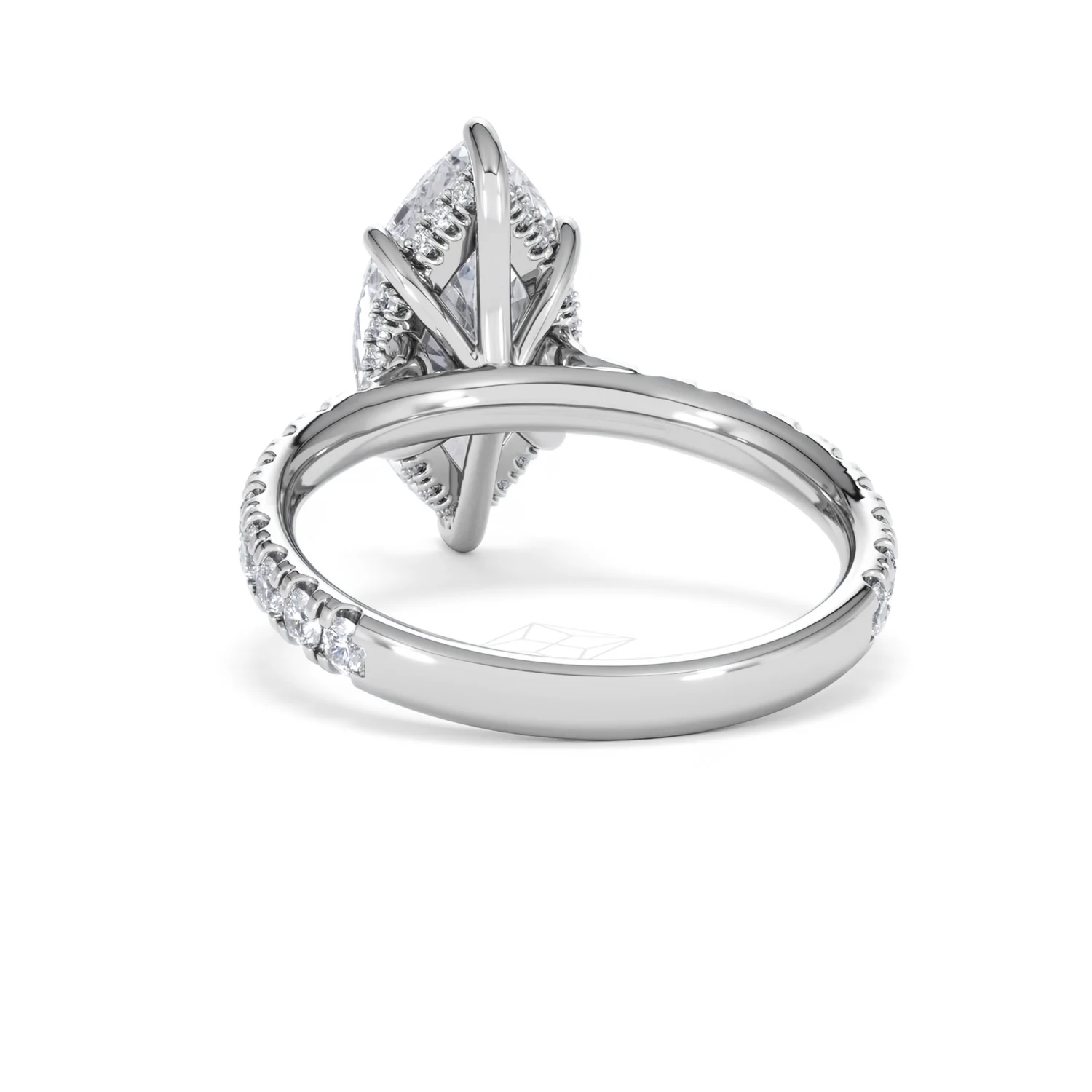 Amora Marquise 3.36ct Hidden Halo Lab Diamond Engagement Ring With Side Stones Set in 18K White Gold - Image 51