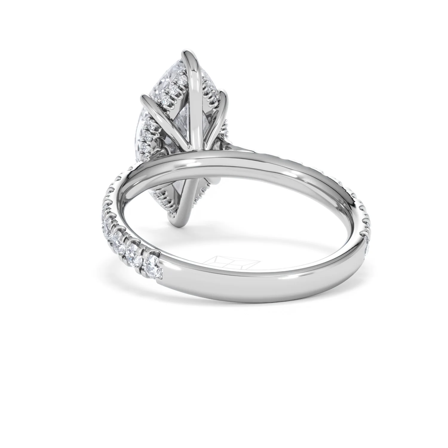 Amora Marquise 3.36ct Hidden Halo Lab Diamond Engagement Ring With Side Stones Set in 18K White Gold - Image 52