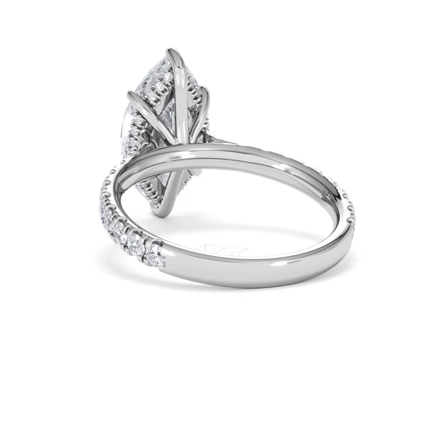 Amora Marquise 3.36ct Hidden Halo Lab Diamond Engagement Ring With Side Stones Set in 18K White Gold - Image 53