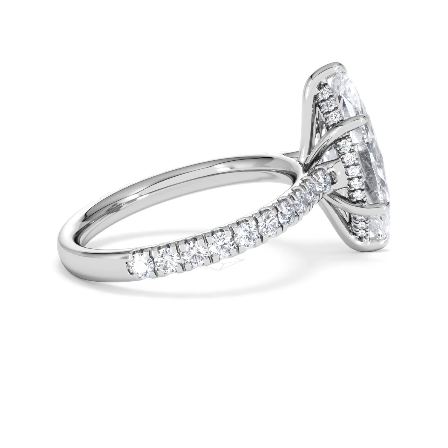 Amora Marquise 3.36ct Hidden Halo Lab Diamond Engagement Ring With Side Stones Set in Platinum - Image 31