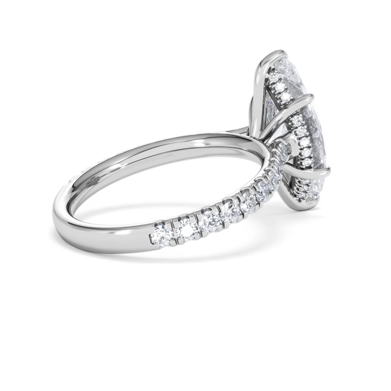 Amora Marquise 3.36ct Hidden Halo Lab Diamond Engagement Ring With Side Stones Set in Platinum - Image 35