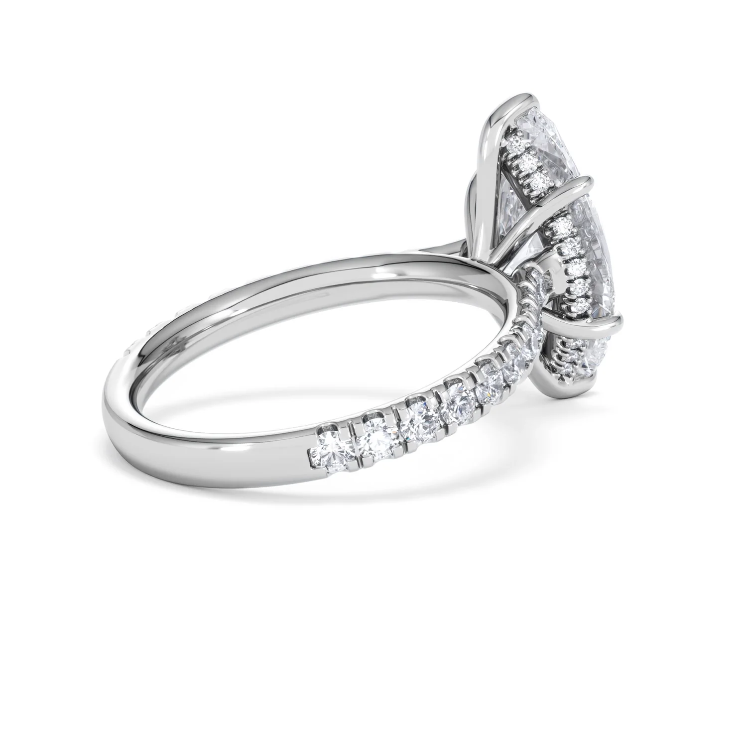 Amora Marquise 3.36ct Hidden Halo Lab Diamond Engagement Ring With Side Stones Set in Platinum - Image 36