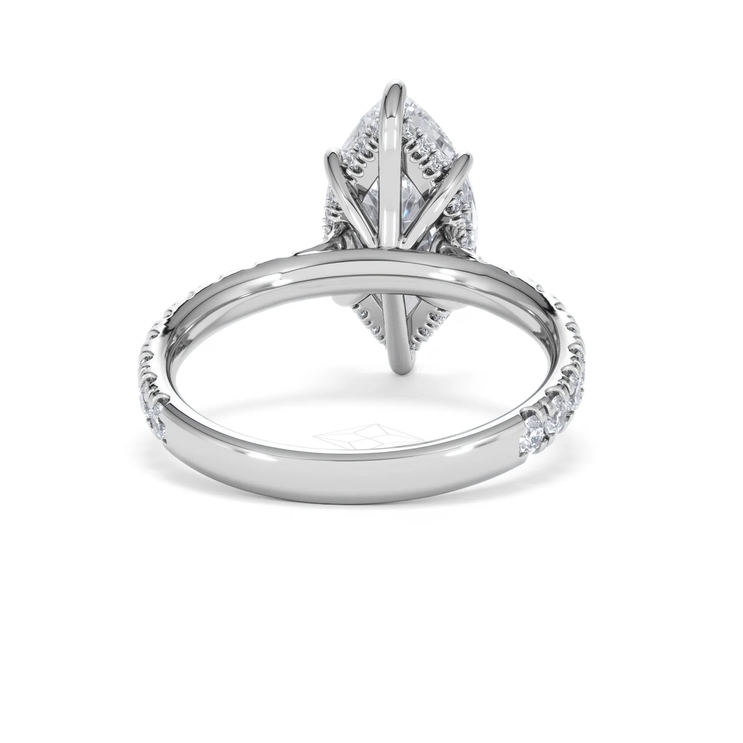 Amora Marquise 3.36ct Hidden Halo Lab Diamond Engagement Ring With Side Stones Set in Platinum - Image 46