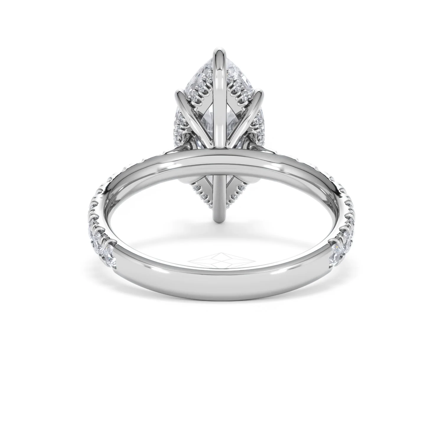 Amora Marquise 3.36ct Hidden Halo Lab Diamond Engagement Ring With Side Stones Set in Platinum - Image 48