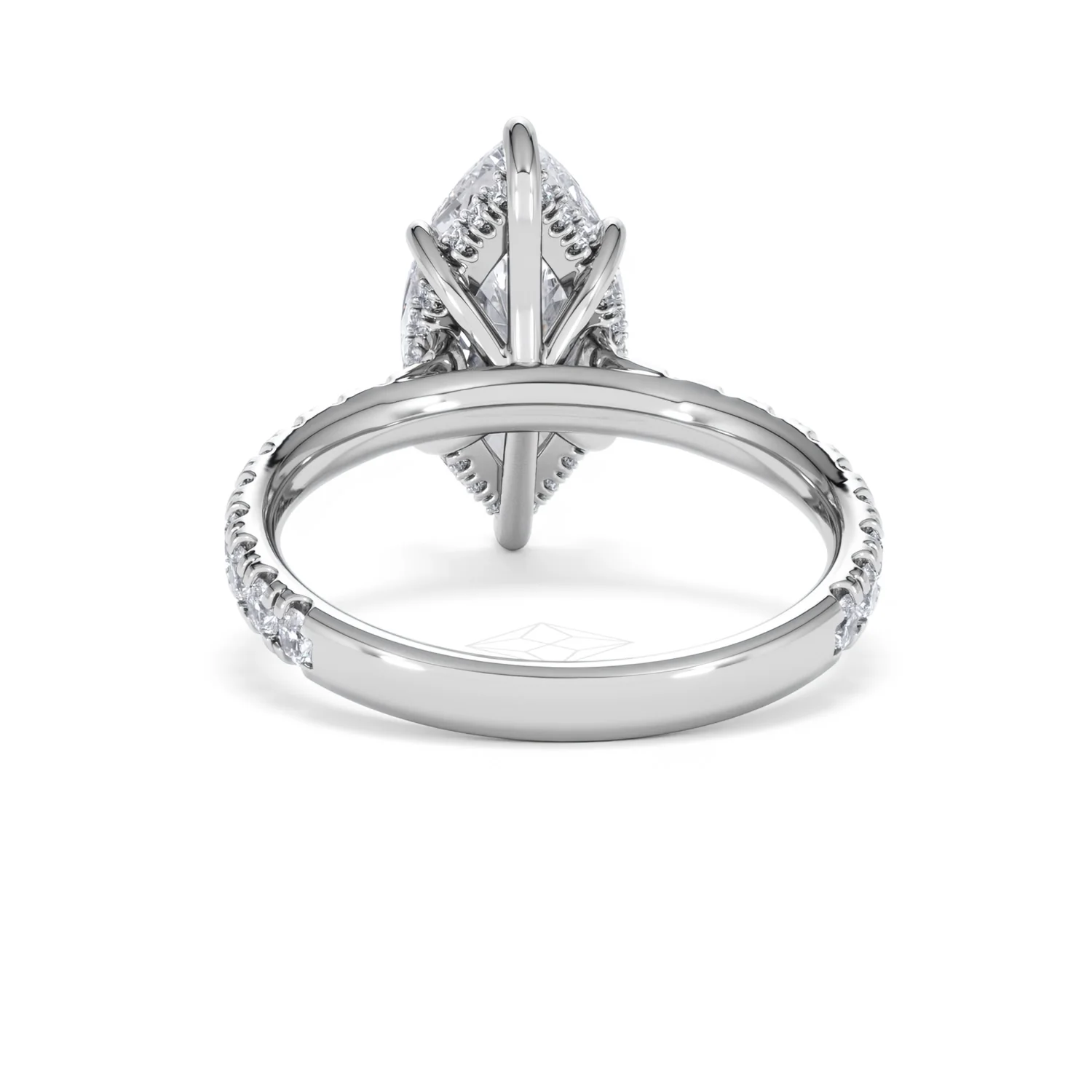 Amora Marquise 3.36ct Hidden Halo Lab Diamond Engagement Ring With Side Stones Set in Platinum - Image 49