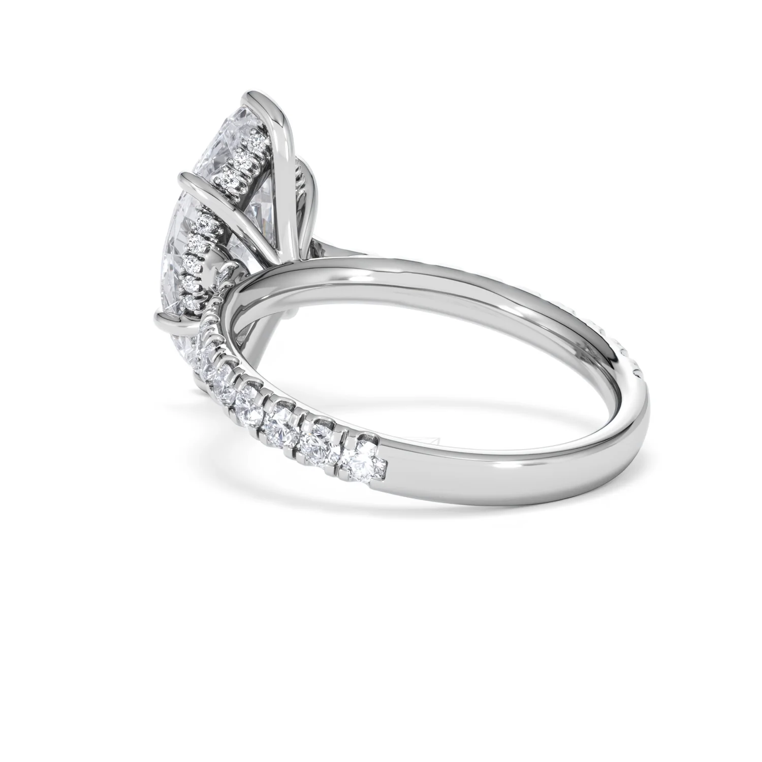 Amora Marquise 3.36ct Hidden Halo Lab Diamond Engagement Ring With Side Stones Set in Platinum - Image 57
