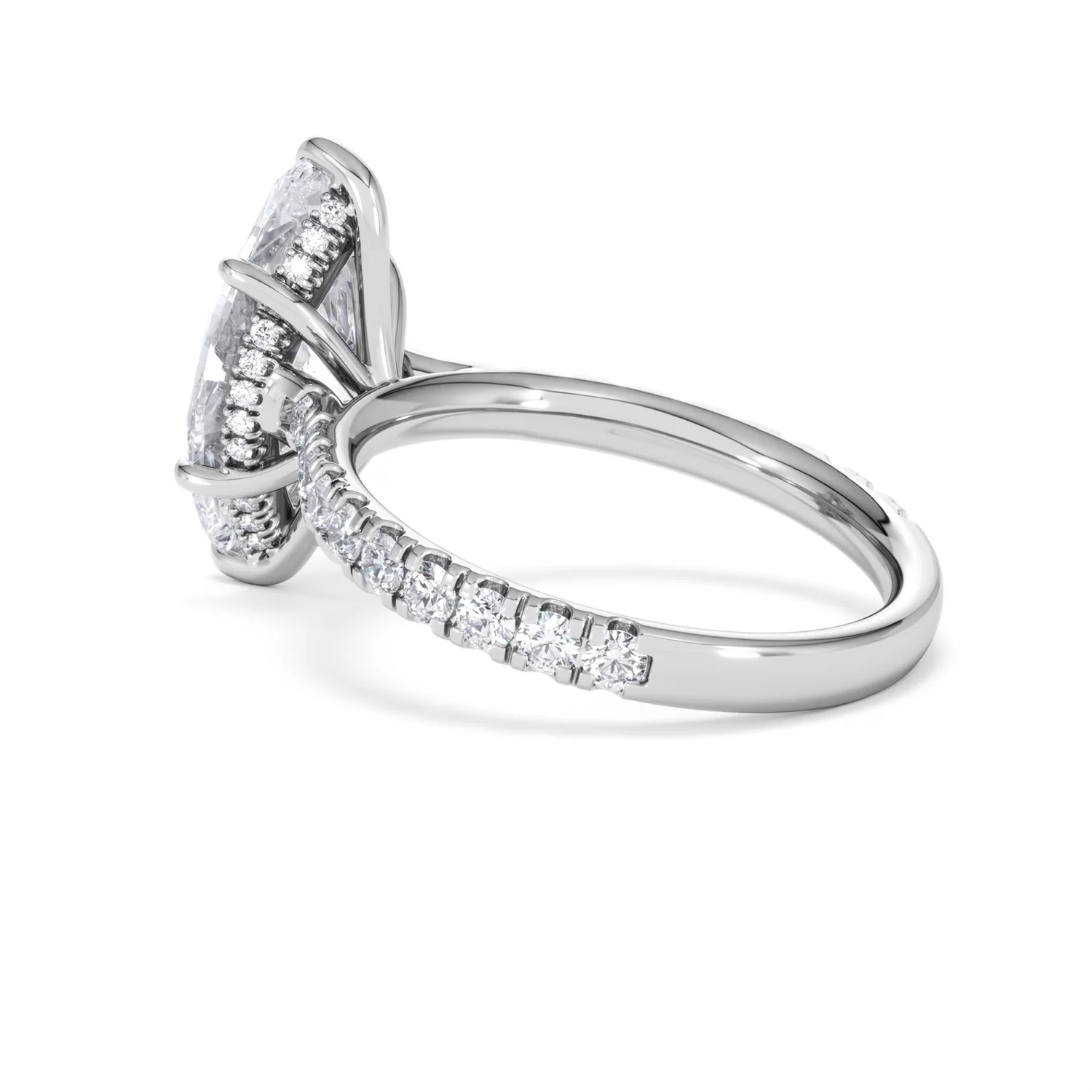 Amora Marquise 3.36ct Hidden Halo Lab Diamond Engagement Ring With Side Stones Set in Platinum - Image 60