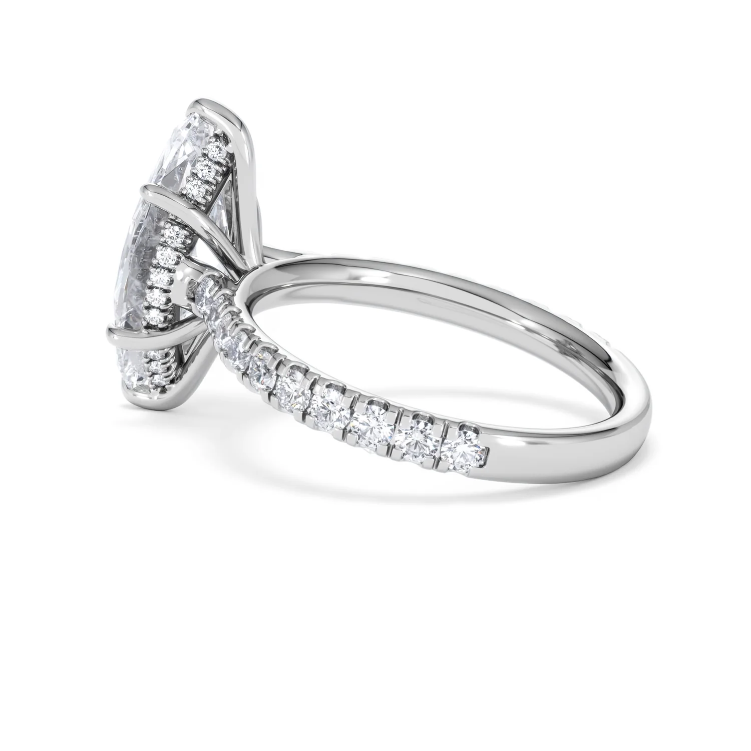 Amora Marquise 3.36ct Hidden Halo Lab Diamond Engagement Ring With Side Stones Set in Platinum - Image 62