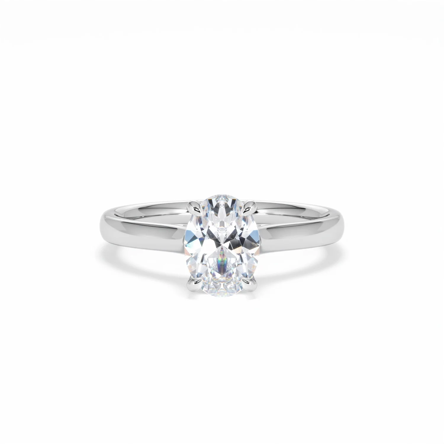 Amora Oval 1.00ct Diamond Engagement Ring G/VS1 Set in 18K White Gold - Image 10