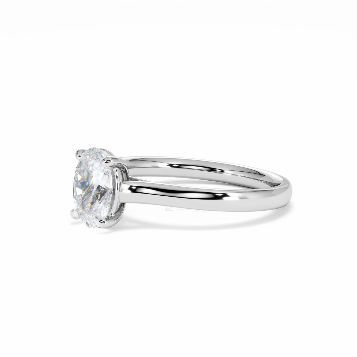 Amora Oval 1.00ct Diamond Engagement Ring G/VS1 Set in 18K White Gold - Image 79