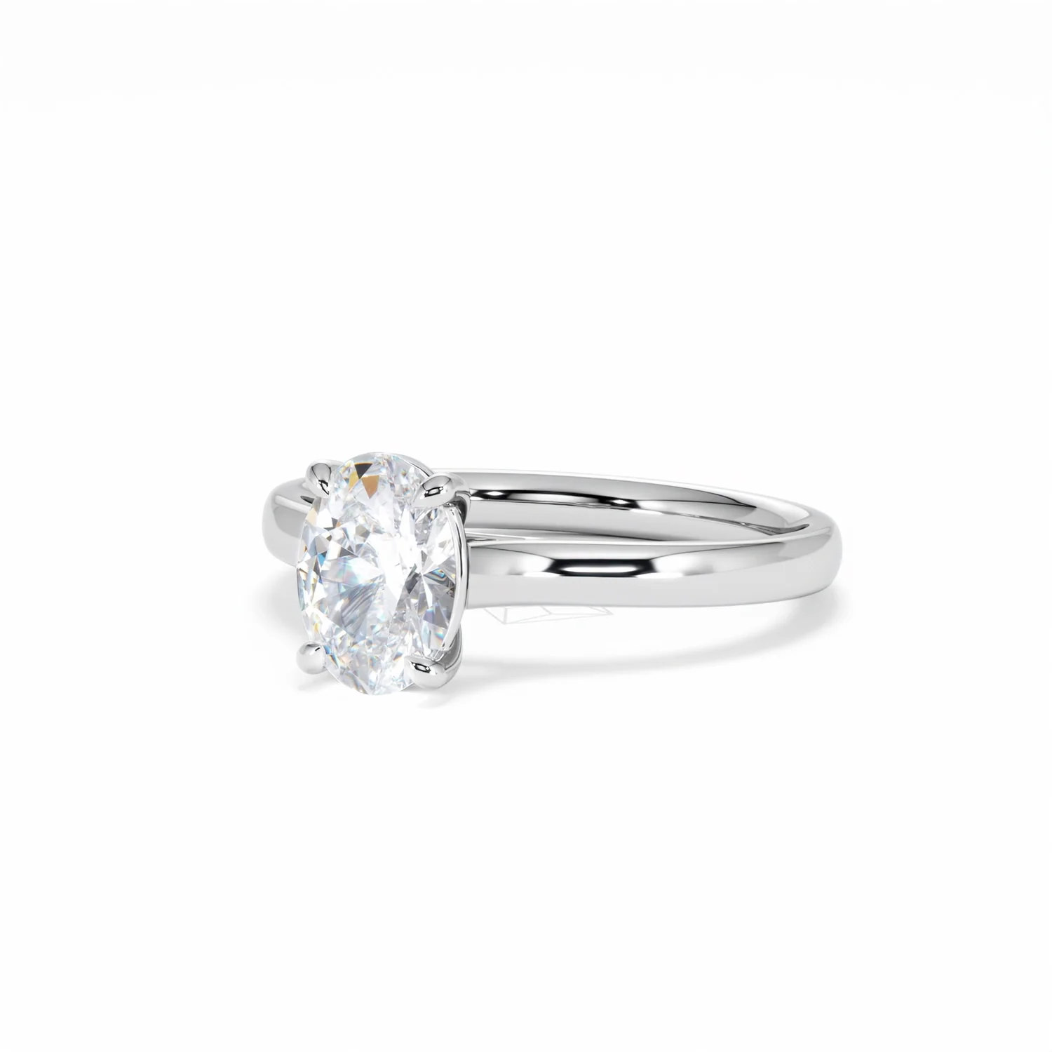 Amora Oval 1.00ct Diamond Engagement Ring G/VS1 Set in 18K White Gold - Image 84