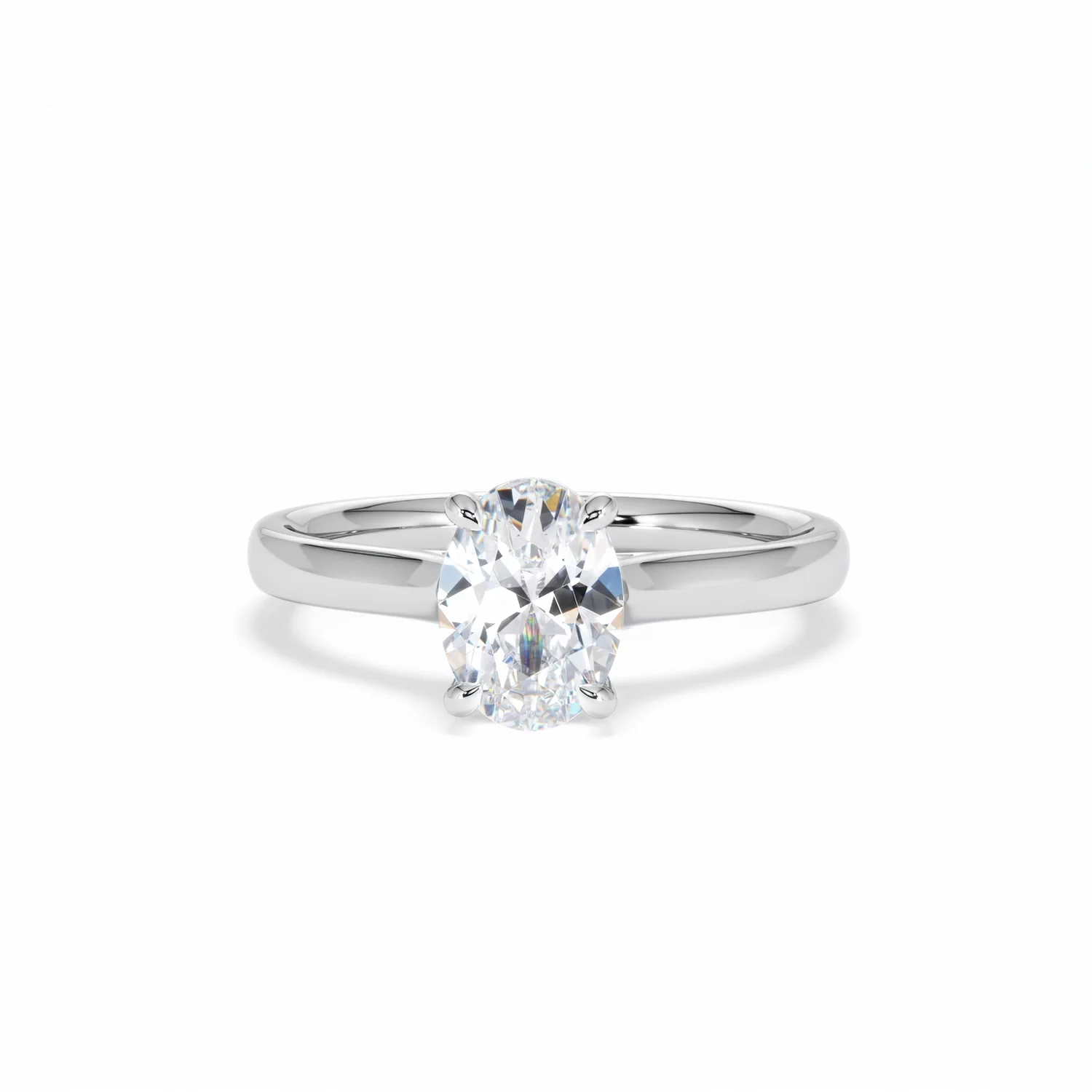 Amora Oval 1.00ct Diamond Engagement Ring G/VS1 Set in 18K White Gold - Image 89