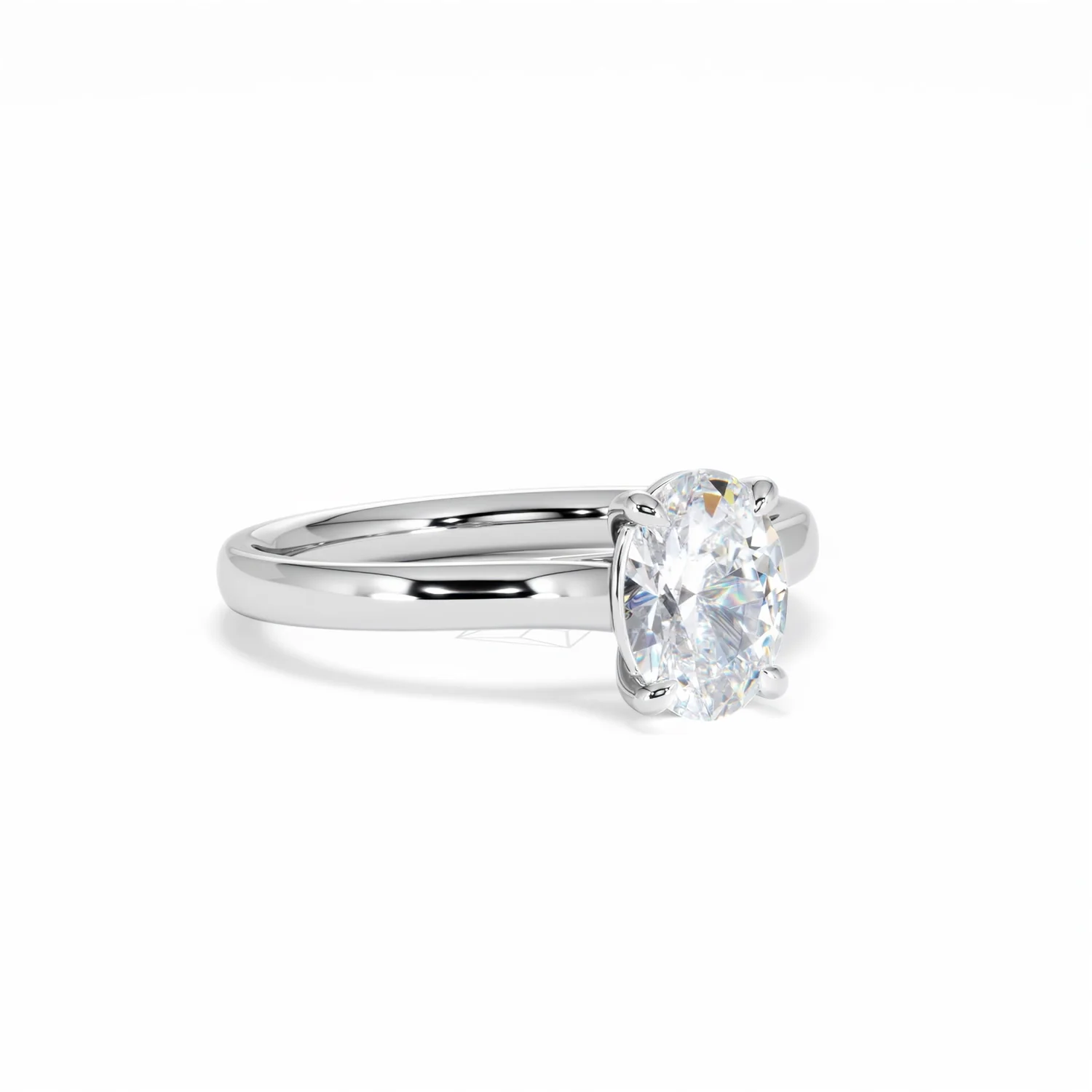 Amora Oval 1.00ct Diamond Engagement Ring G/VS1 Set in Platinum - Image 16