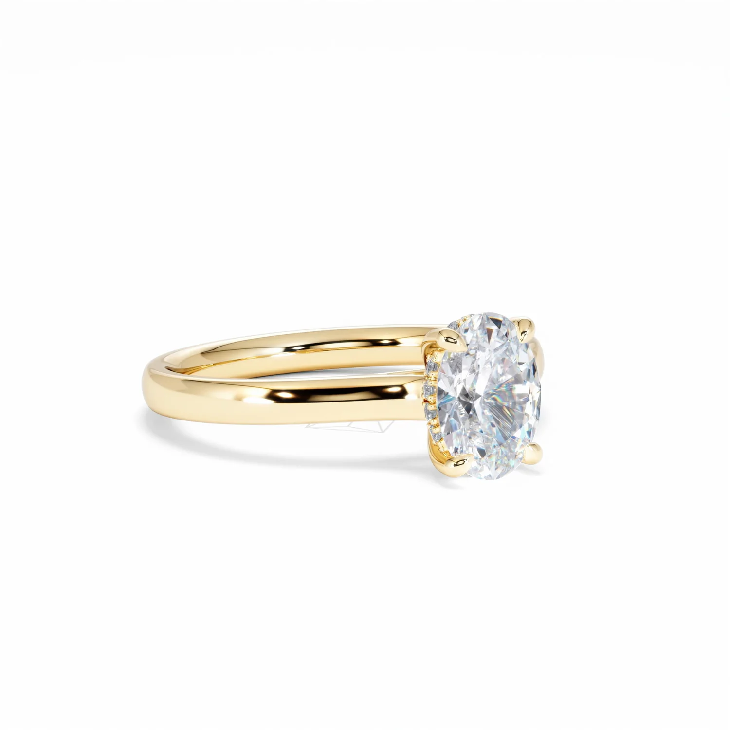 Amora Oval 1.00ct Hidden Halo Diamond Engagement Ring G/VS1 Set in 18K Gold - Image 17