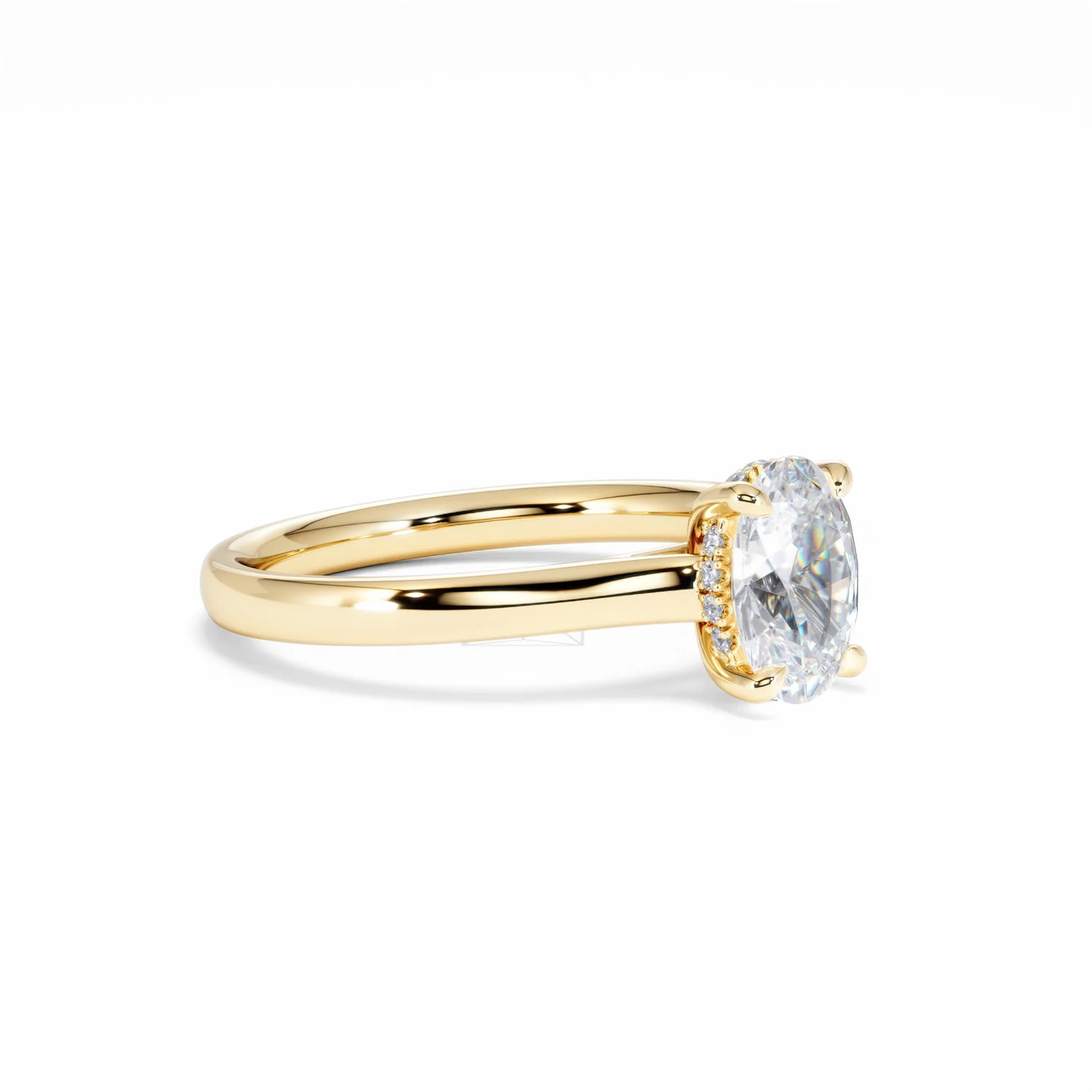 Amora Oval 1.00ct Hidden Halo Diamond Engagement Ring G/VS1 Set in 18K Gold - Image 20