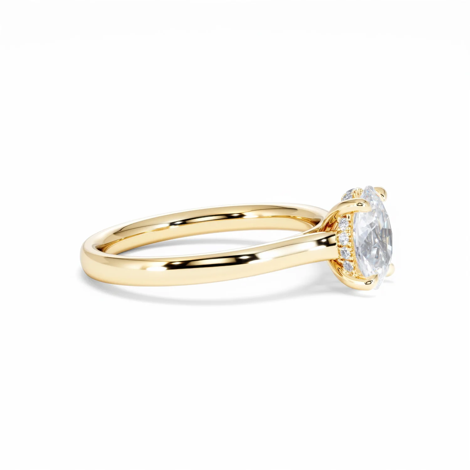 Amora Oval 1.00ct Hidden Halo Diamond Engagement Ring G/VS1 Set in 18K Gold - Image 25