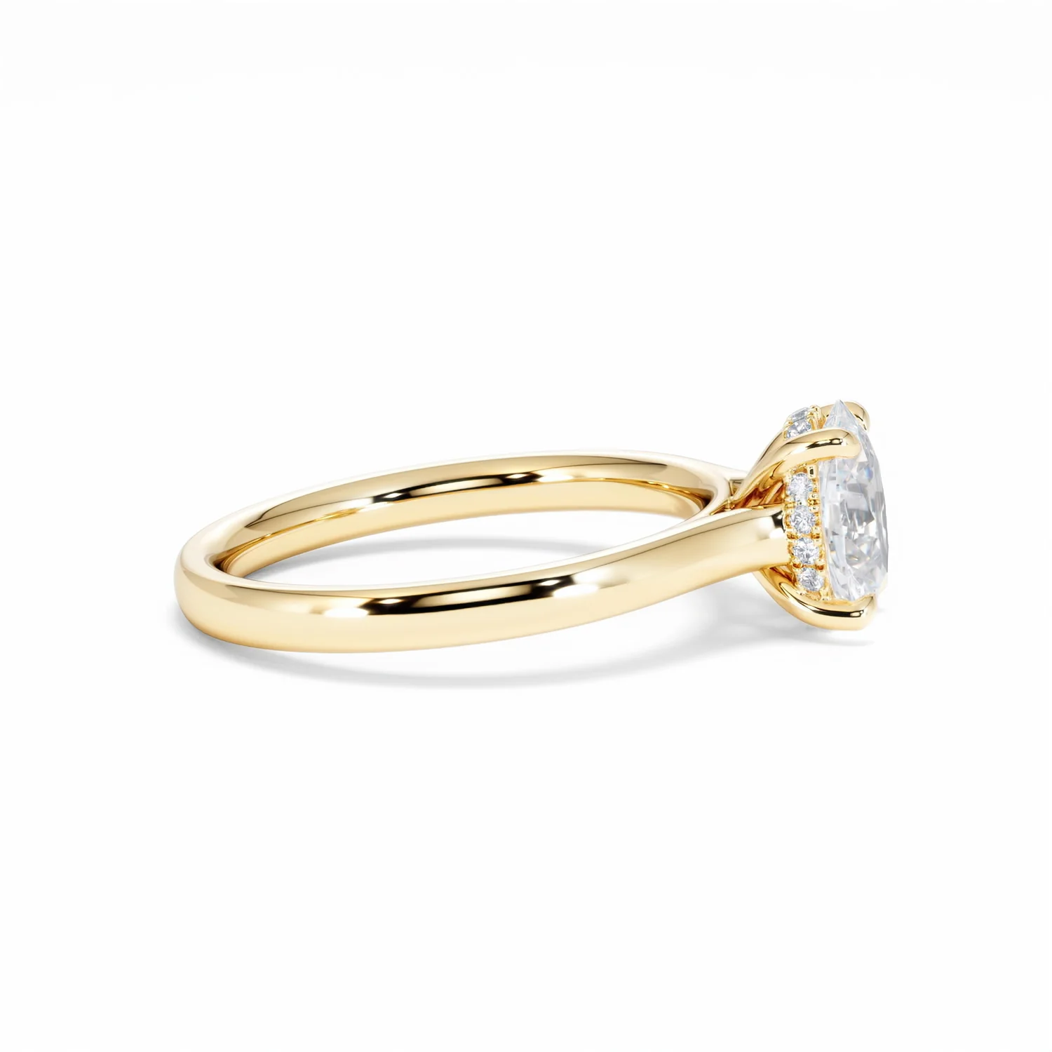 Amora Oval 1.00ct Hidden Halo Diamond Engagement Ring G/VS1 Set in 18K Gold - Image 28