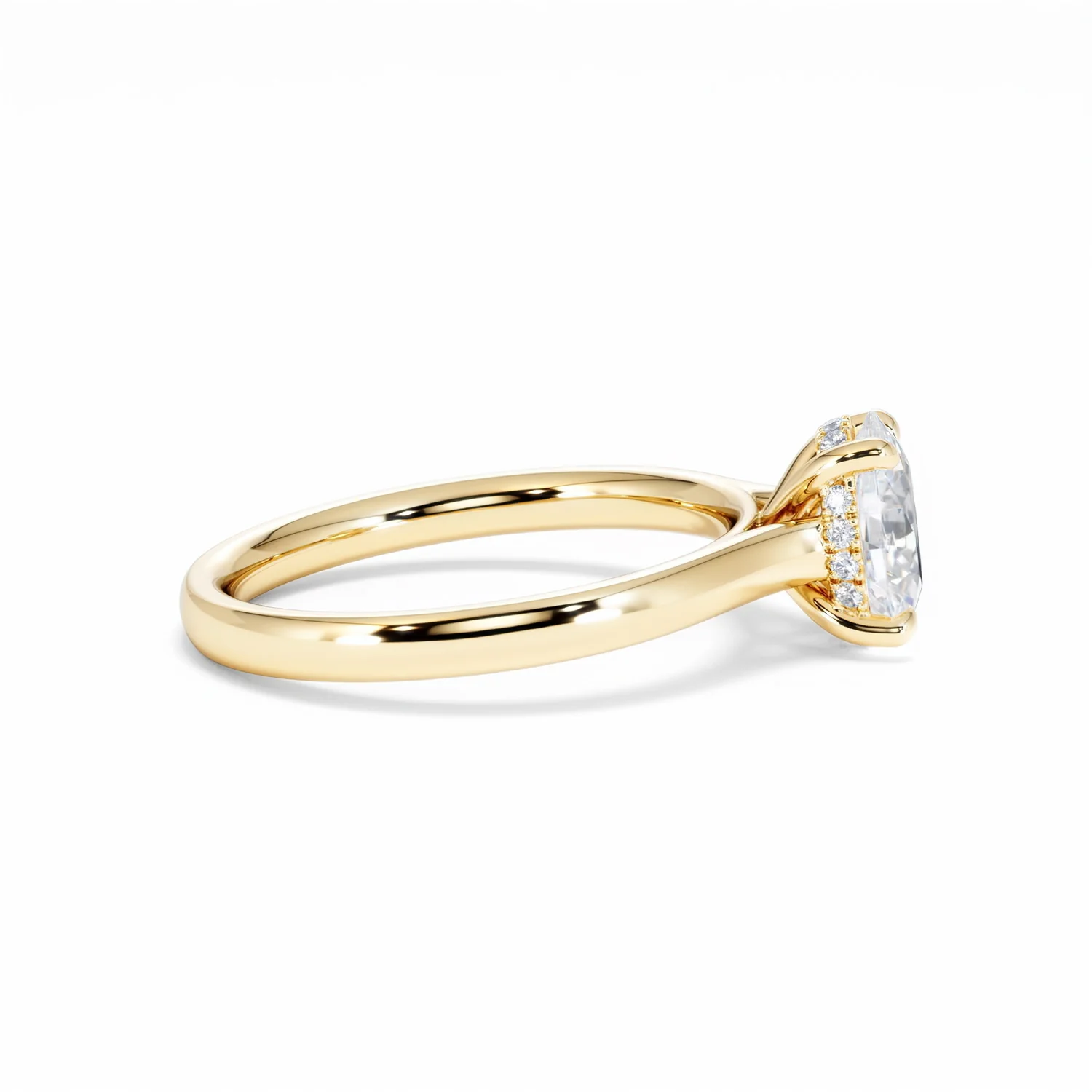 Amora Oval 1.00ct Hidden Halo Diamond Engagement Ring G/VS1 Set in 18K Gold - Image 29