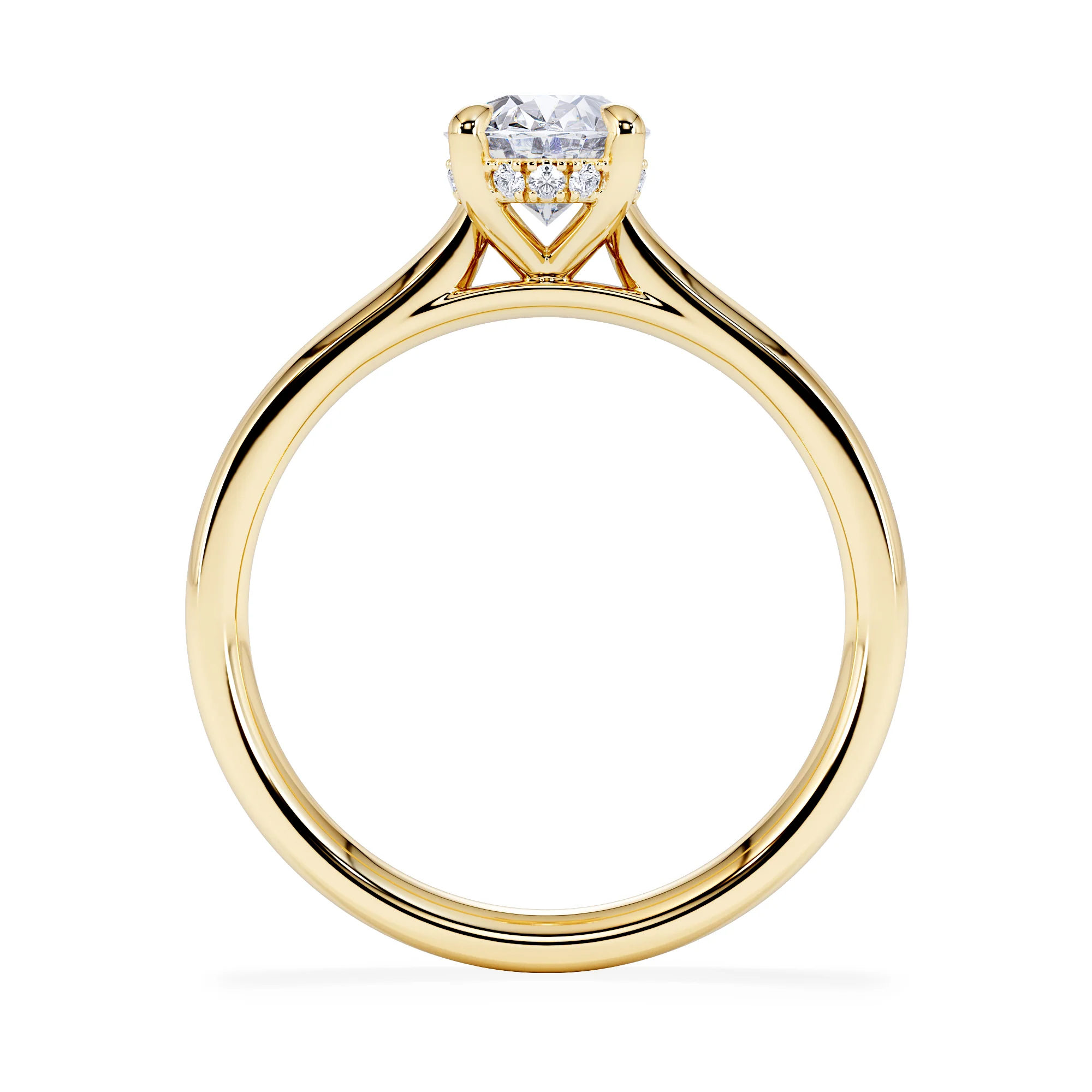 Amora Oval 1.00ct Hidden Halo Diamond Engagement Ring G/VS1 Set in 18K Gold - Image 3