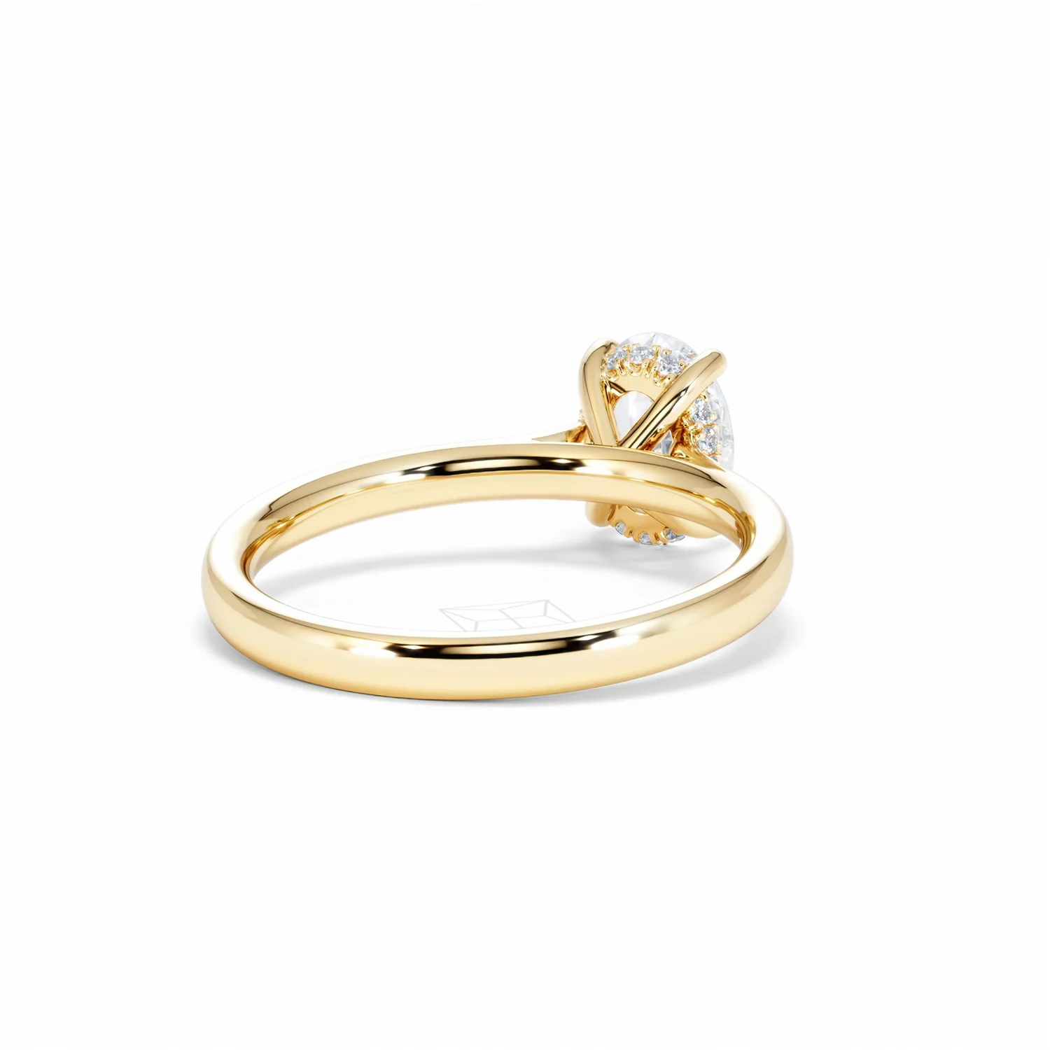 Amora Oval 1.00ct Hidden Halo Diamond Engagement Ring G/VS1 Set in 18K Gold - Image 44