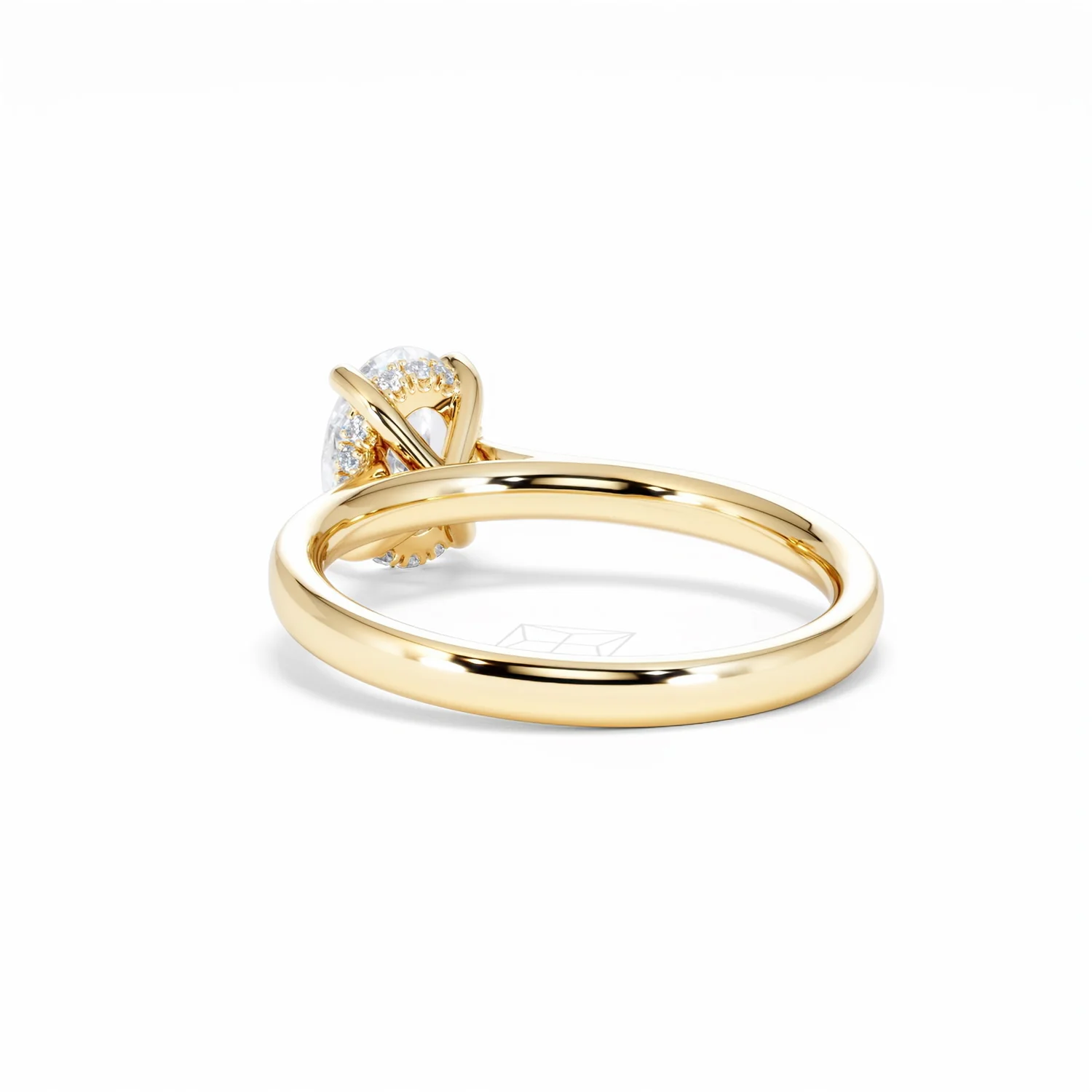 Amora Oval 1.00ct Hidden Halo Diamond Engagement Ring G/VS1 Set in 18K Gold - Image 56