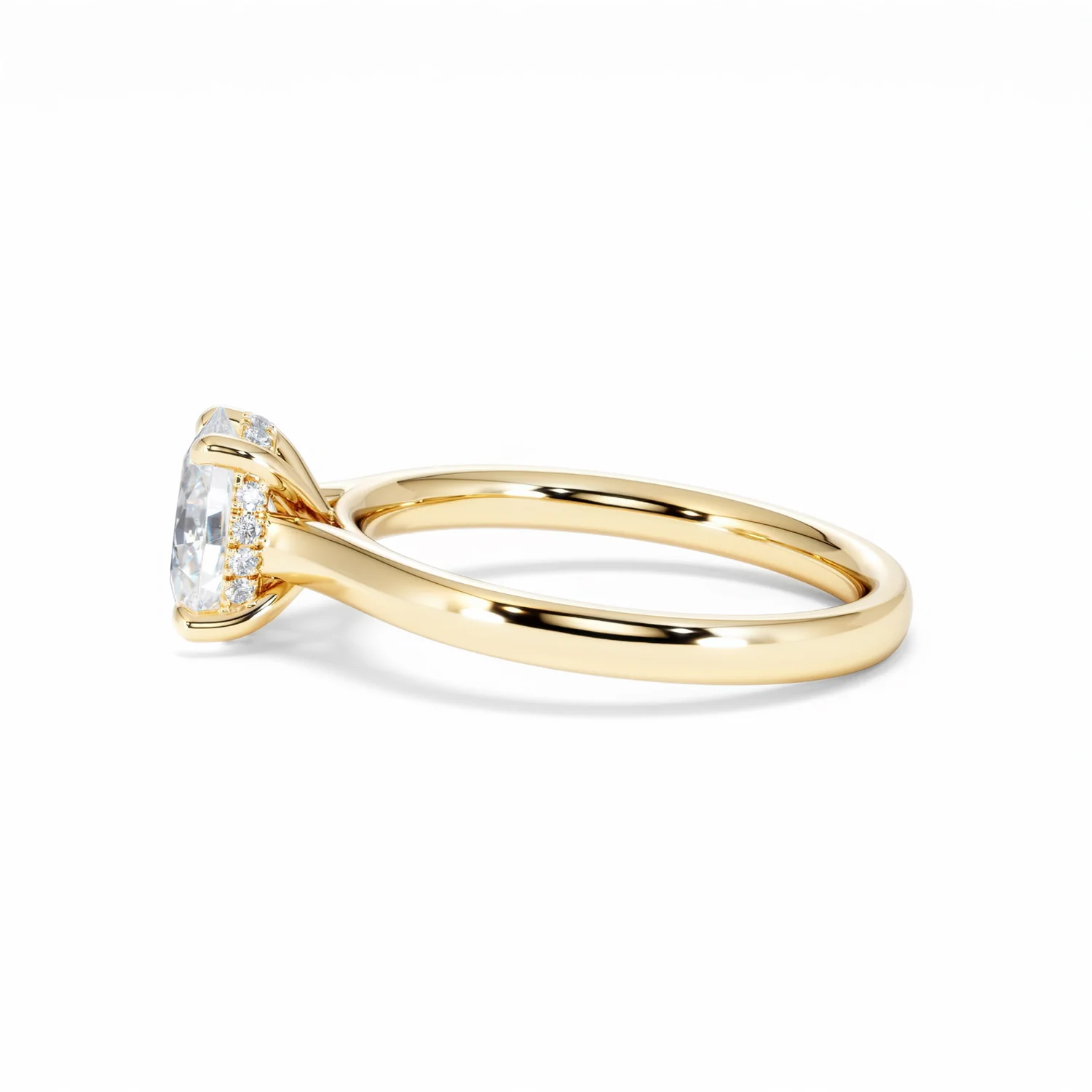 Amora Oval 1.00ct Hidden Halo Diamond Engagement Ring G/VS1 Set in 18K Gold - Image 70