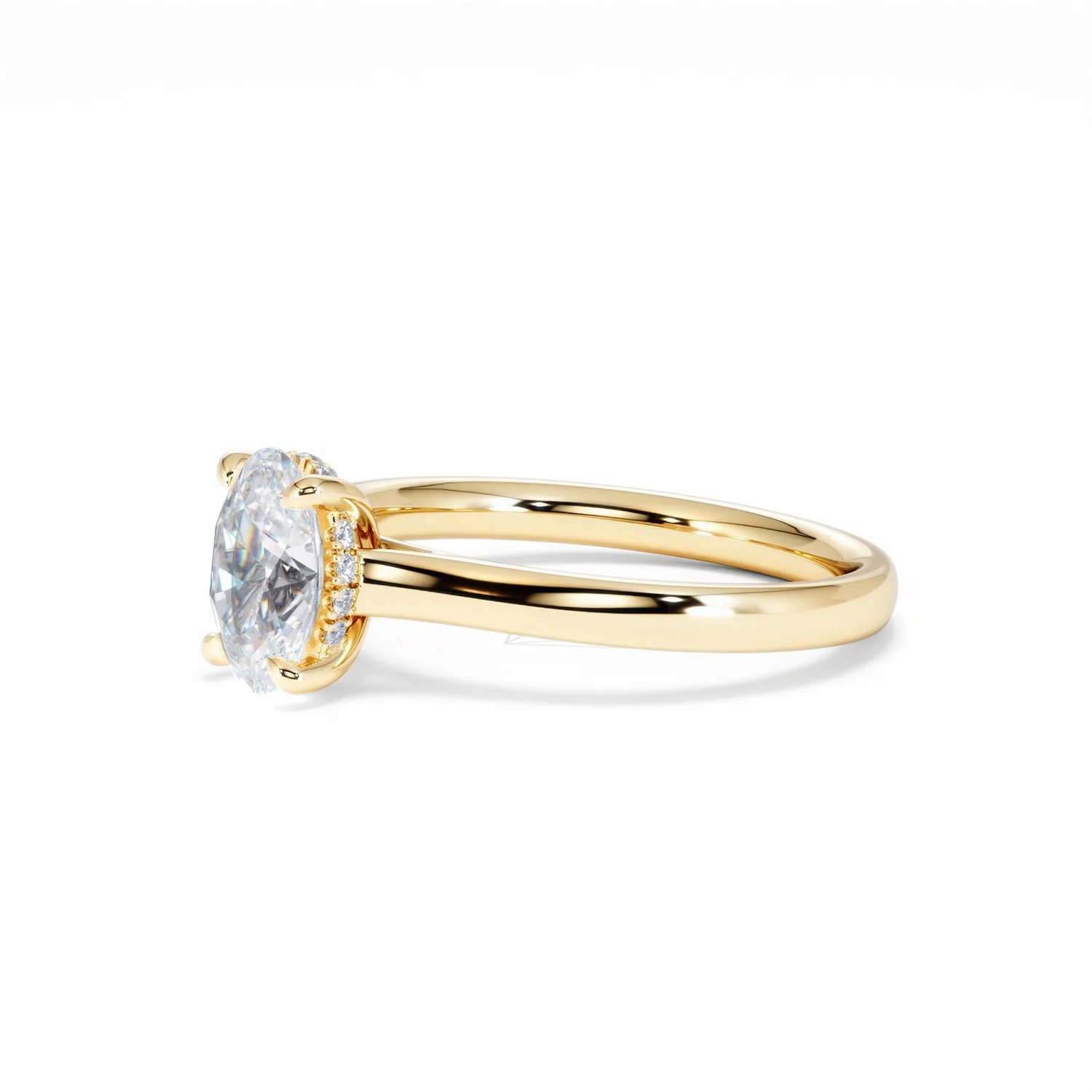 Amora Oval 1.00ct Hidden Halo Diamond Engagement Ring G/VS1 Set in 18K Gold - Image 78