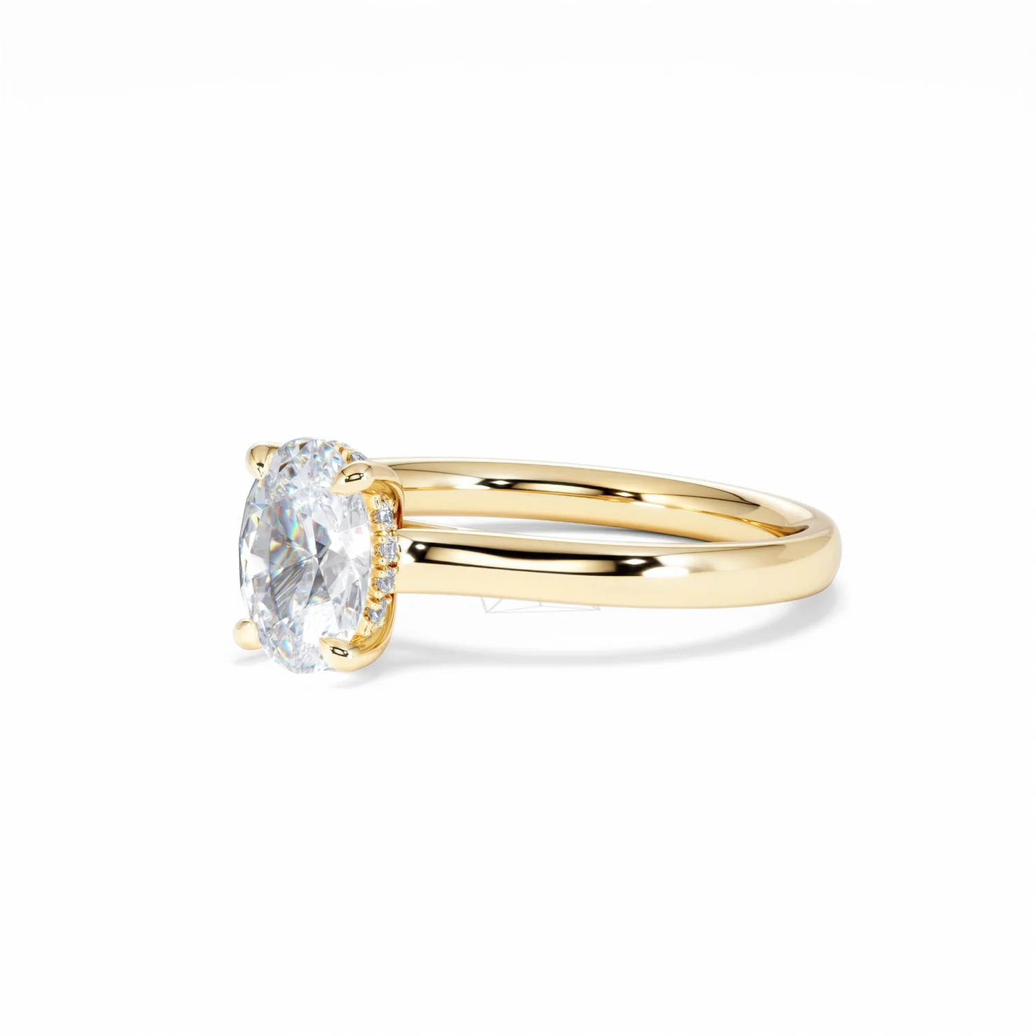 Amora Oval 1.00ct Hidden Halo Diamond Engagement Ring G/VS1 Set in 18K Gold - Image 81