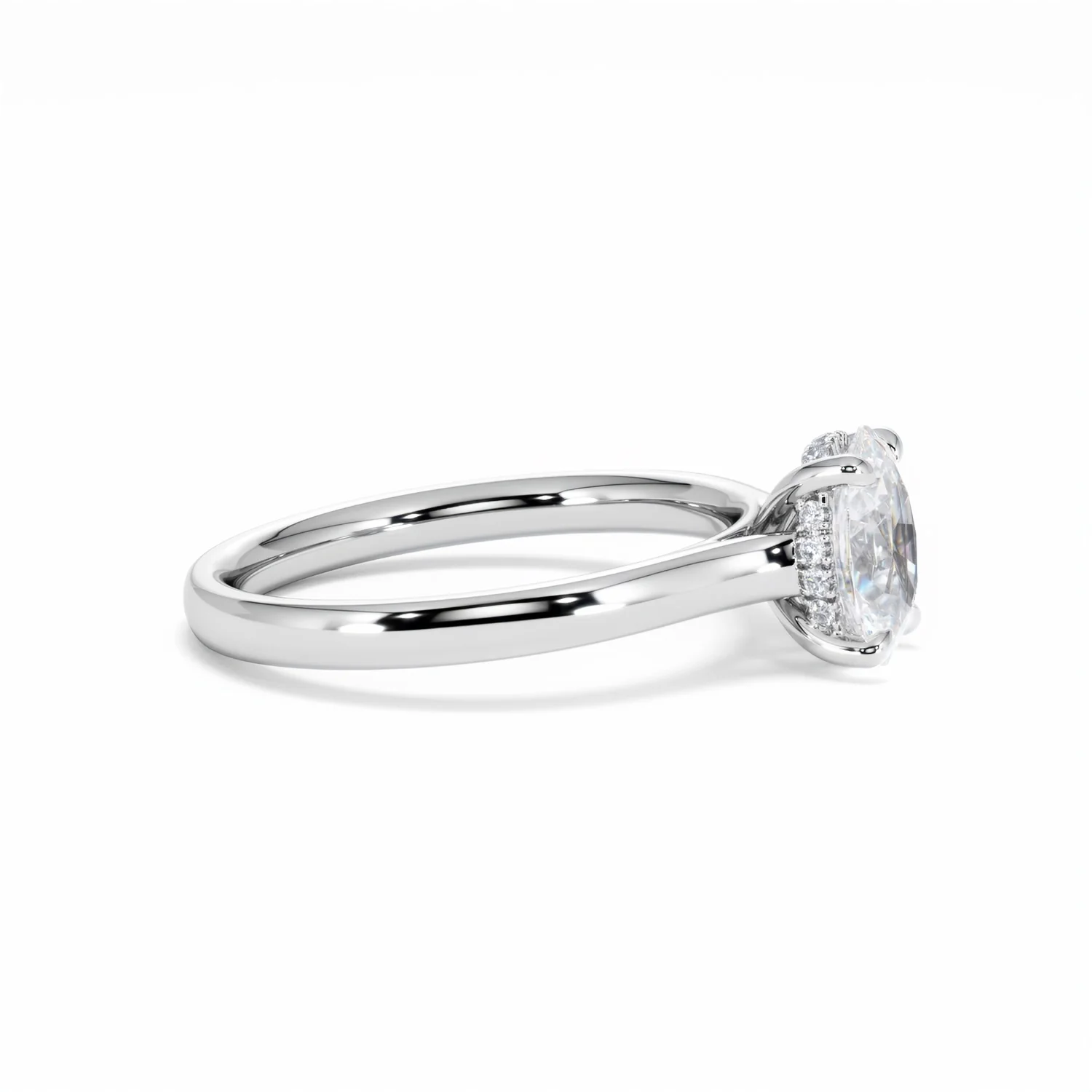 Amora Oval 1.00ct Hidden Halo Diamond Engagement Ring G/VS1 Set in 18K White Gold - Image 26