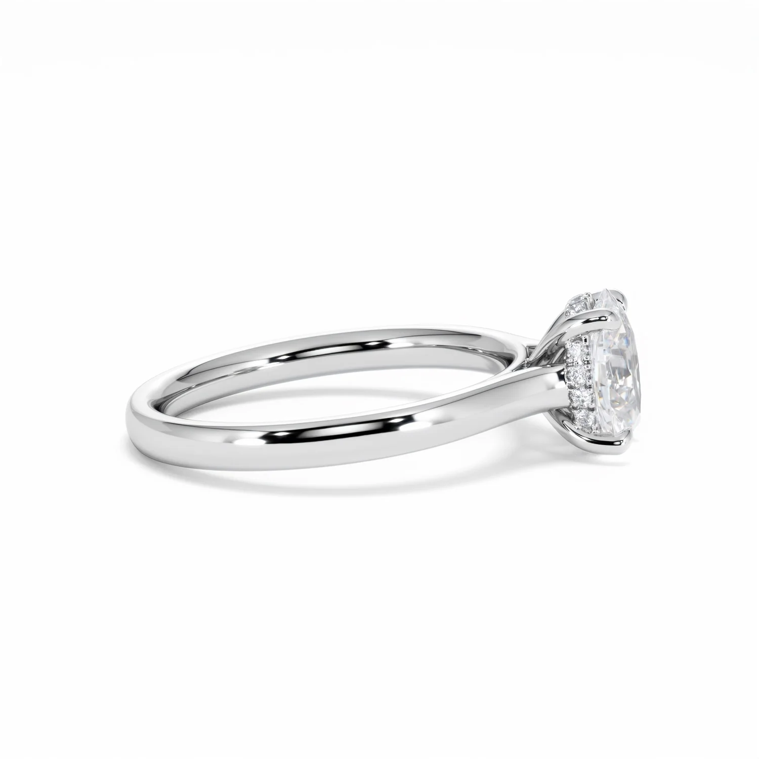Amora Oval 1.00ct Hidden Halo Diamond Engagement Ring G/VS1 Set in 18K White Gold - Image 28