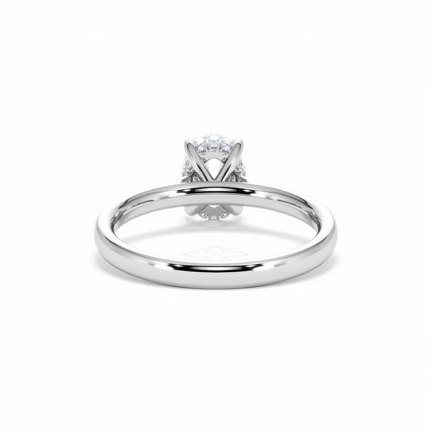 Amora Oval 1.00ct Hidden Halo Diamond Engagement Ring G/VS1 Set in 18K White Gold - Image 50
