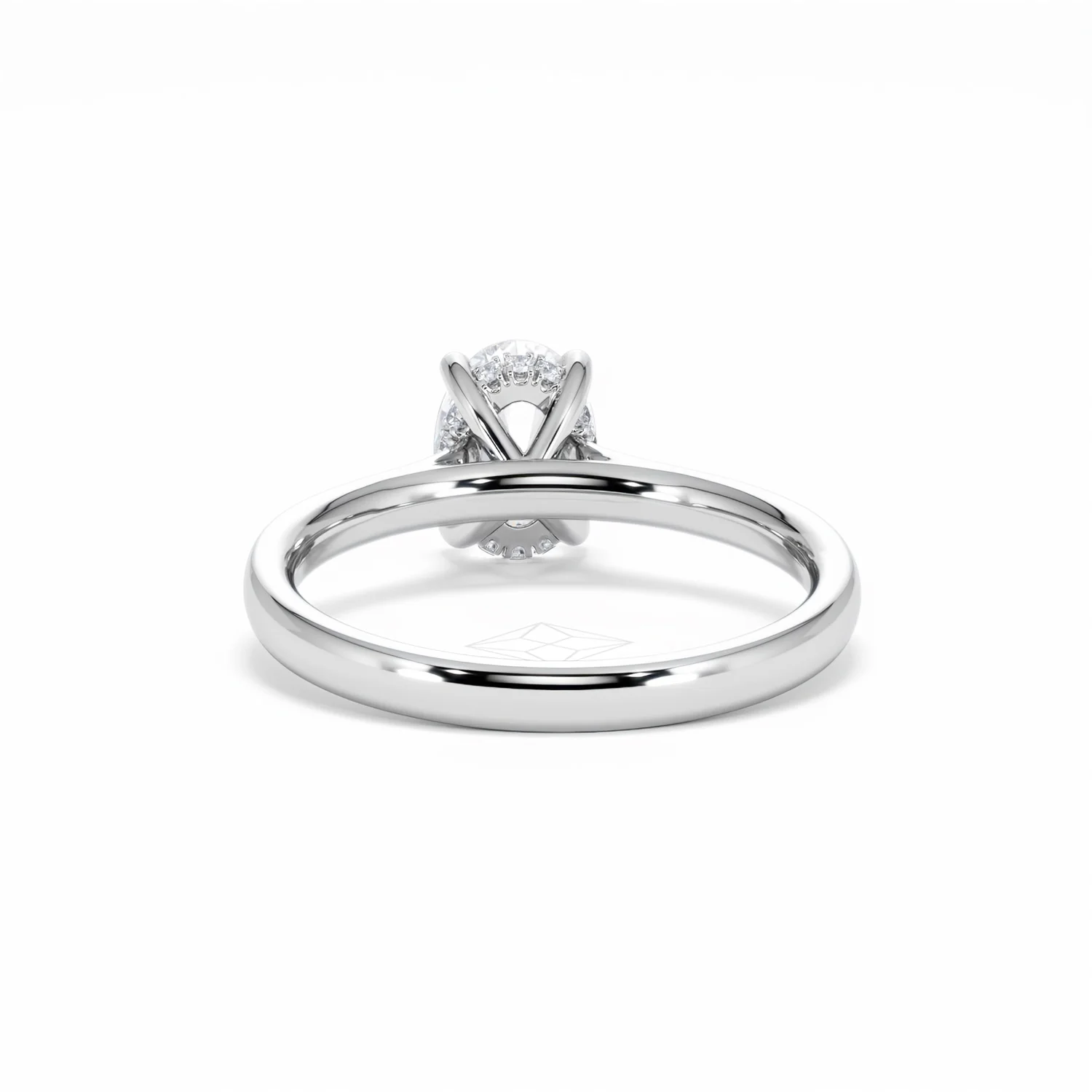 Amora Oval 1.00ct Hidden Halo Diamond Engagement Ring G/VS1 Set in 18K White Gold - Image 51