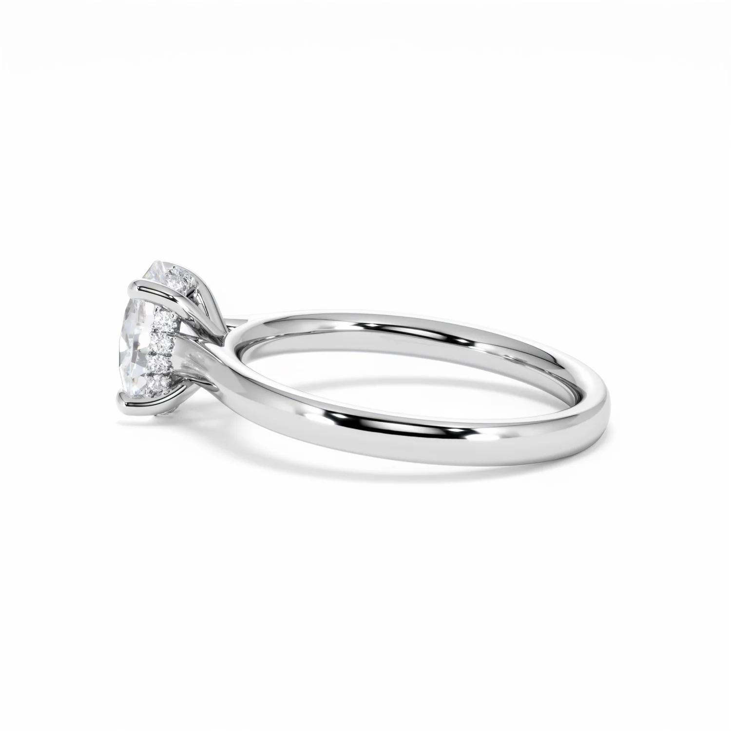 Amora Oval 1.00ct Hidden Halo Diamond Engagement Ring G/VS1 Set in 18K White Gold - Image 67