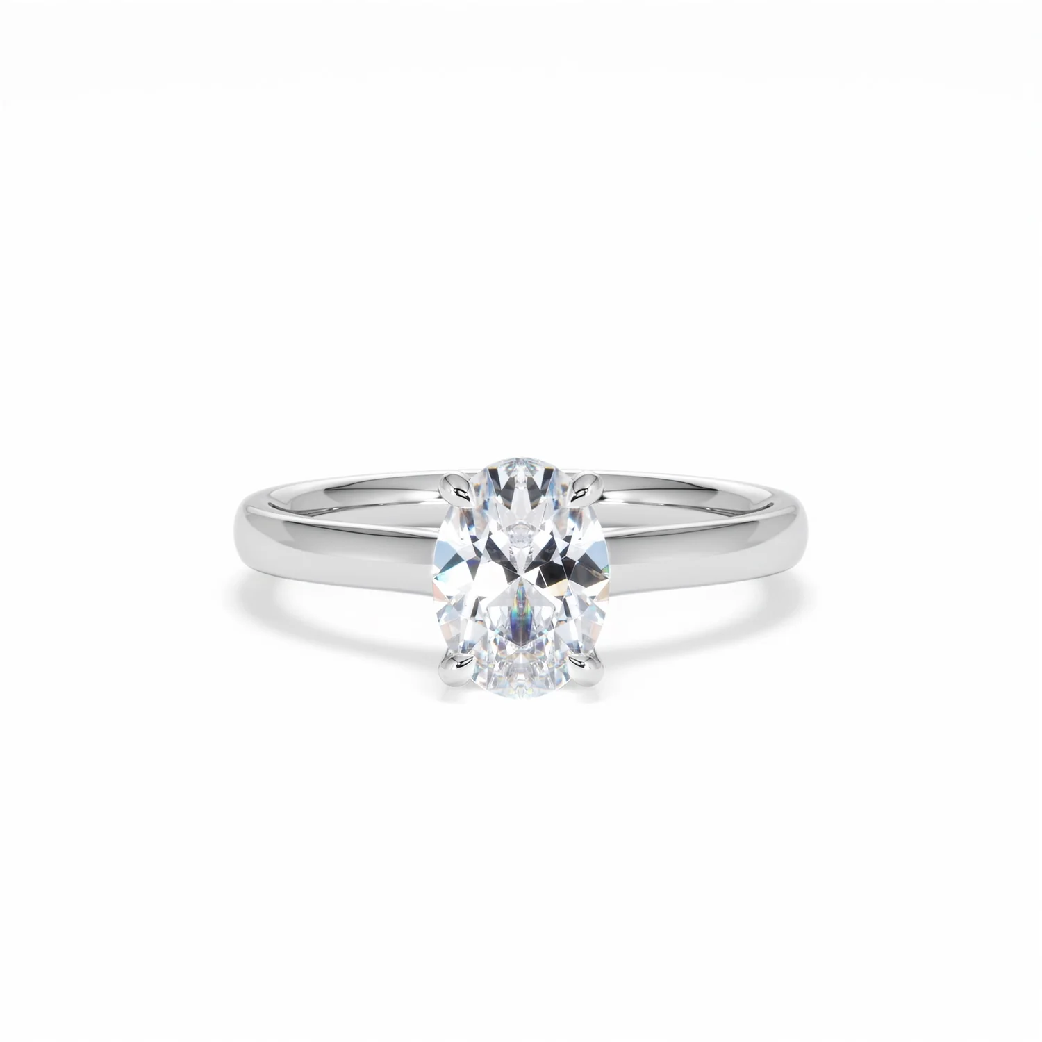 Amora Oval 1.00ct Hidden Halo Diamond Engagement Ring G/VS1 Set in Platinum - Image 10