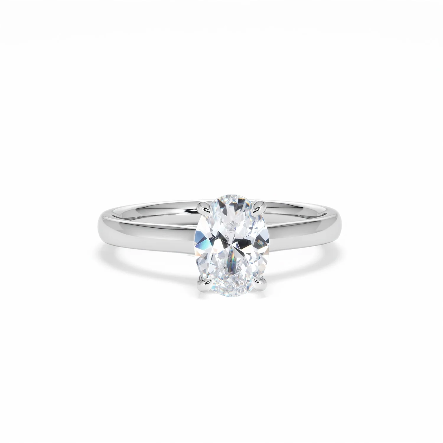 Amora Oval 1.00ct Hidden Halo Diamond Engagement Ring G/VS1 Set in Platinum - Image 11