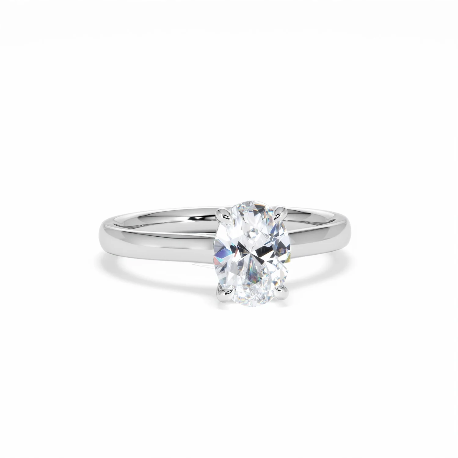Amora Oval 1.00ct Hidden Halo Diamond Engagement Ring G/VS1 Set in Platinum - Image 12
