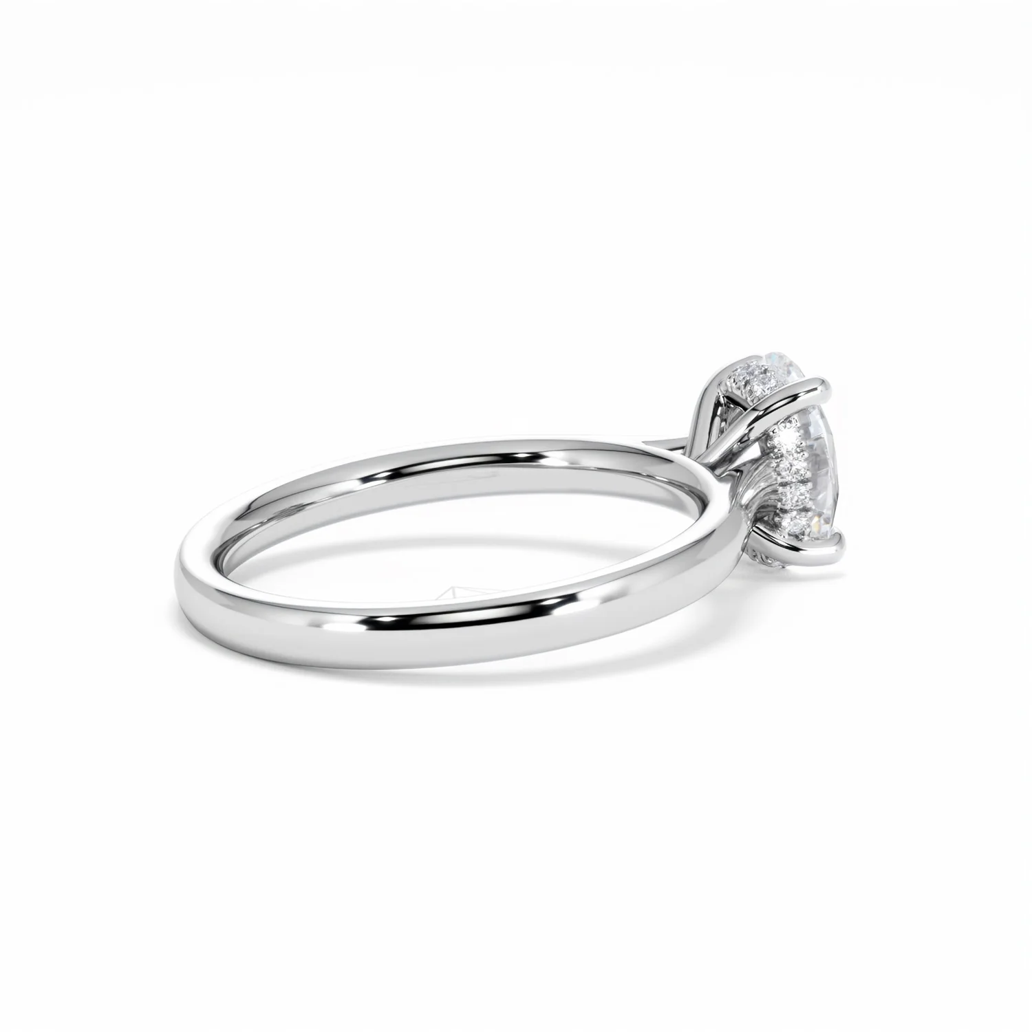 Amora Oval 1.00ct Hidden Halo Diamond Engagement Ring G/VS1 Set in Platinum - Image 36