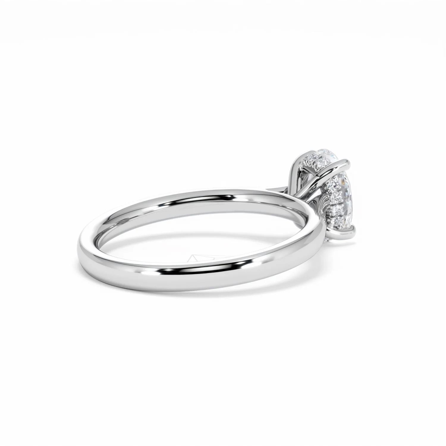 Amora Oval 1.00ct Hidden Halo Diamond Engagement Ring G/VS1 Set in Platinum - Image 38