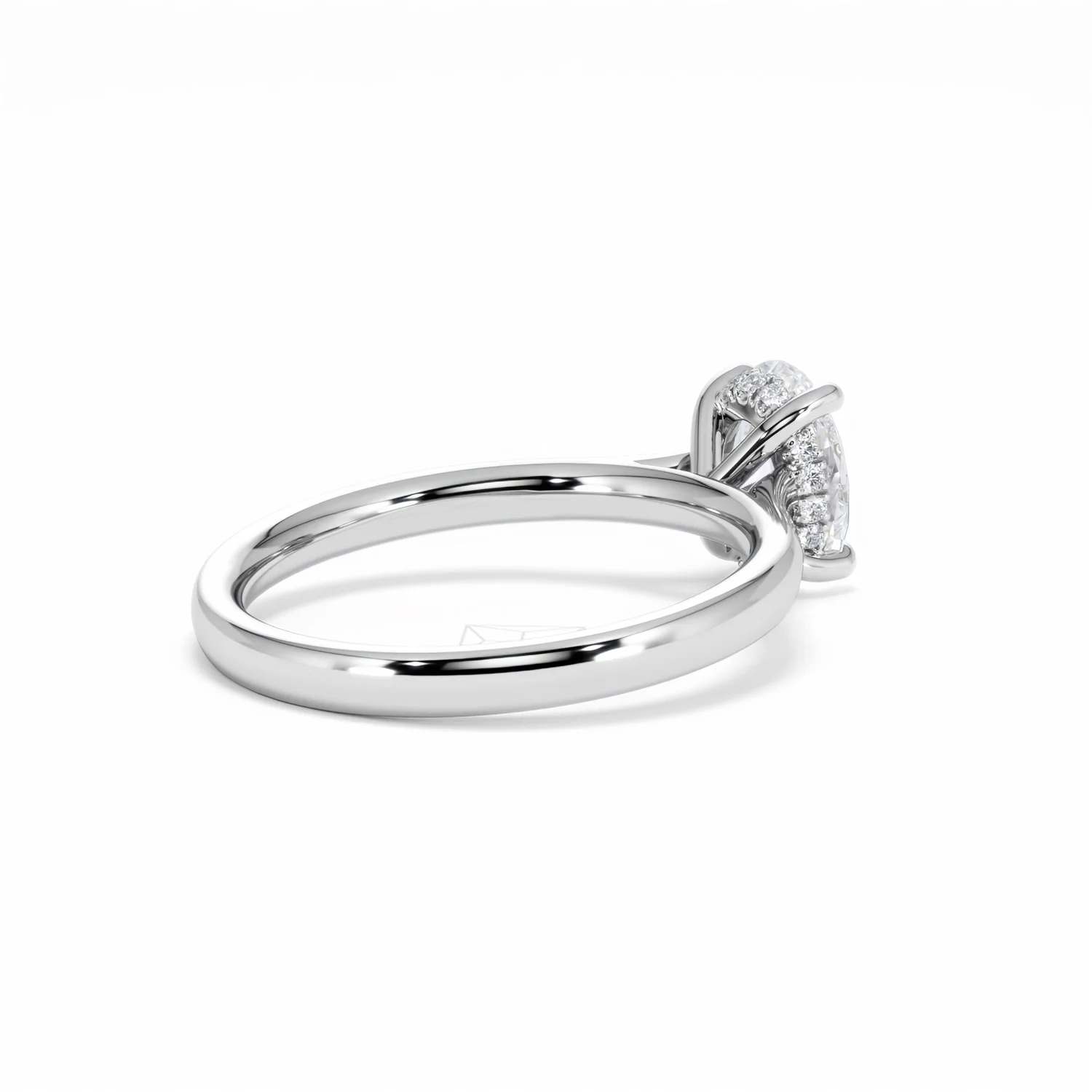 Amora Oval 1.00ct Hidden Halo Diamond Engagement Ring G/VS1 Set in Platinum - Image 39
