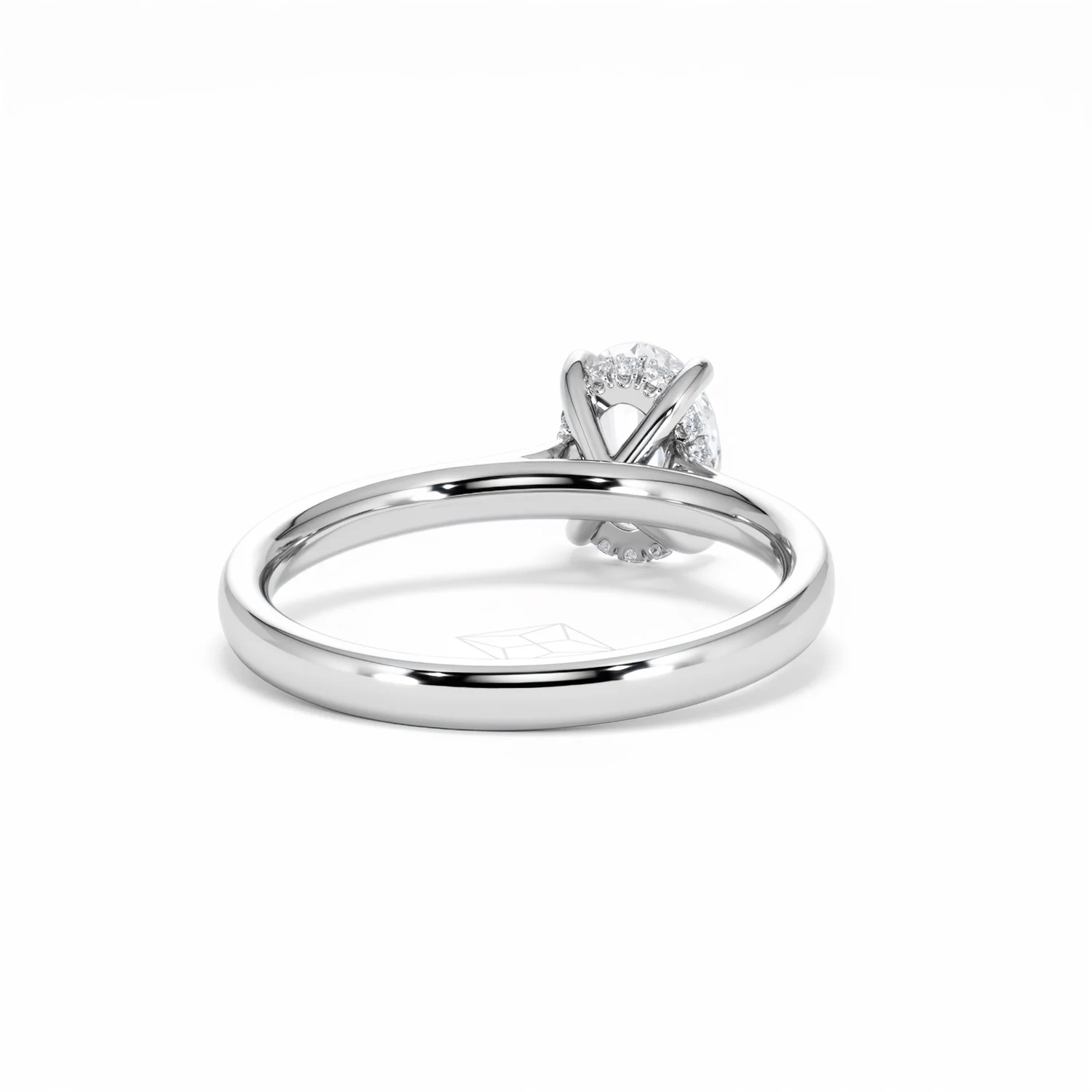 Amora Oval 1.00ct Hidden Halo Diamond Engagement Ring G/VS1 Set in Platinum - Image 46
