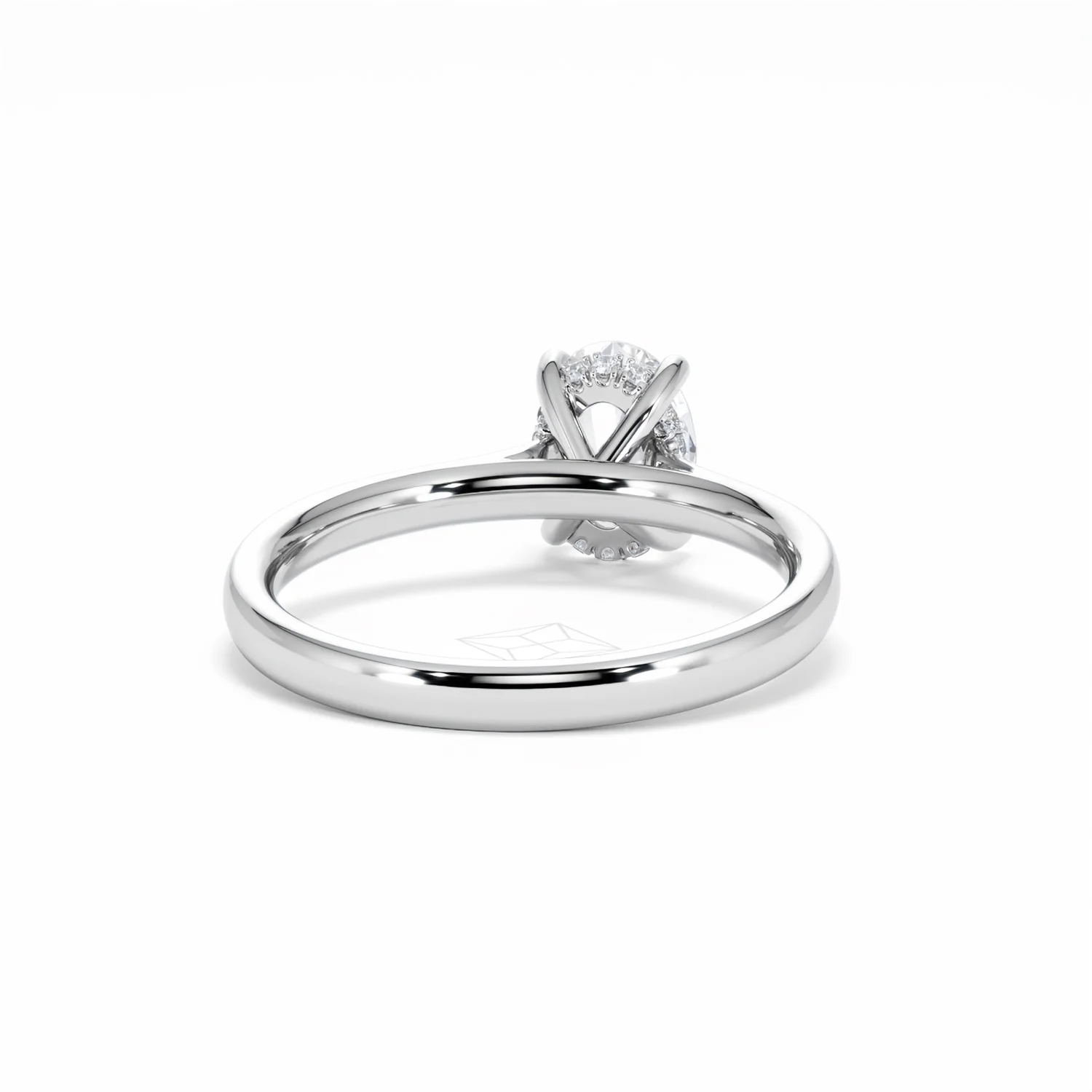 Amora Oval 1.00ct Hidden Halo Diamond Engagement Ring G/VS1 Set in Platinum - Image 47