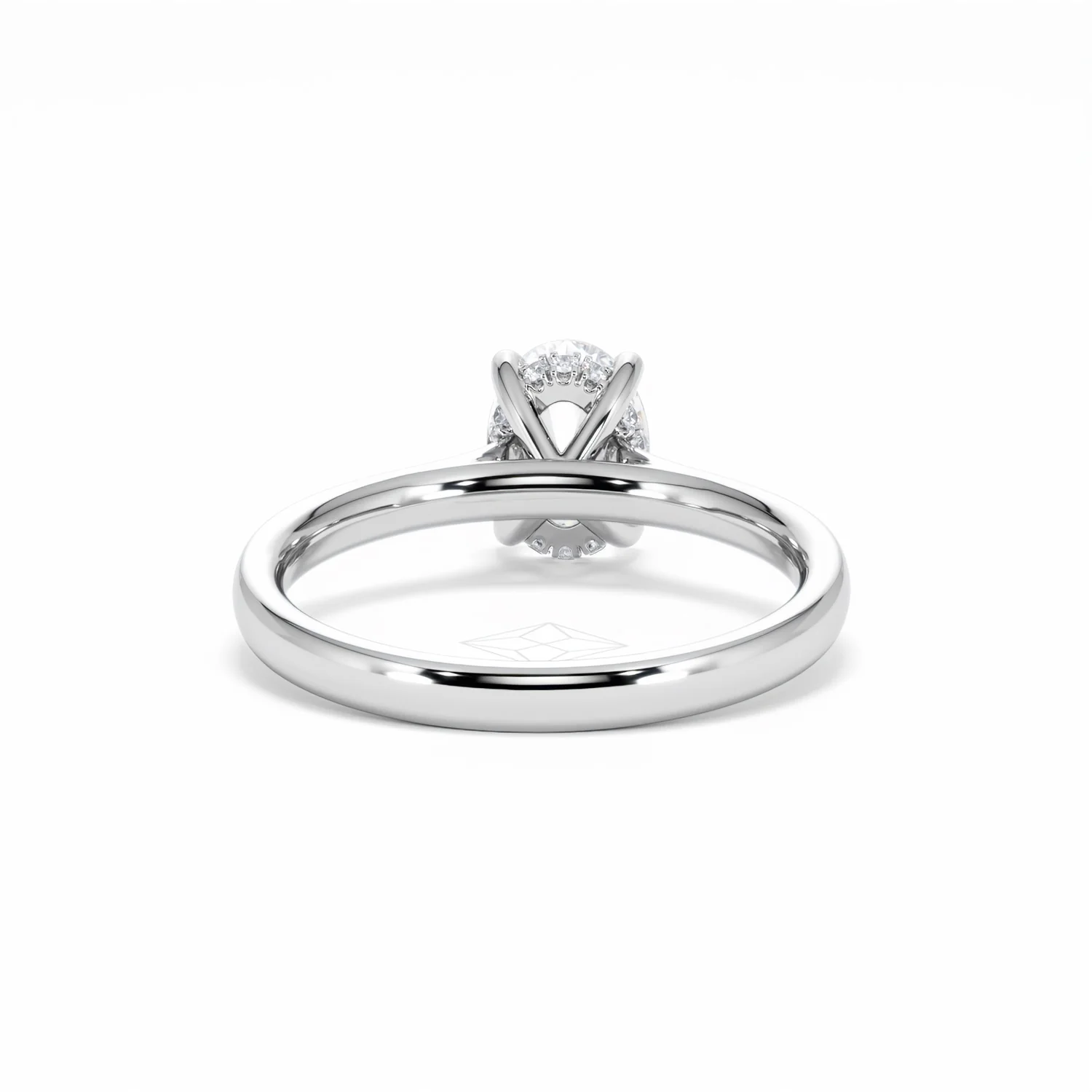 Amora Oval 1.00ct Hidden Halo Diamond Engagement Ring G/VS1 Set in Platinum - Image 49