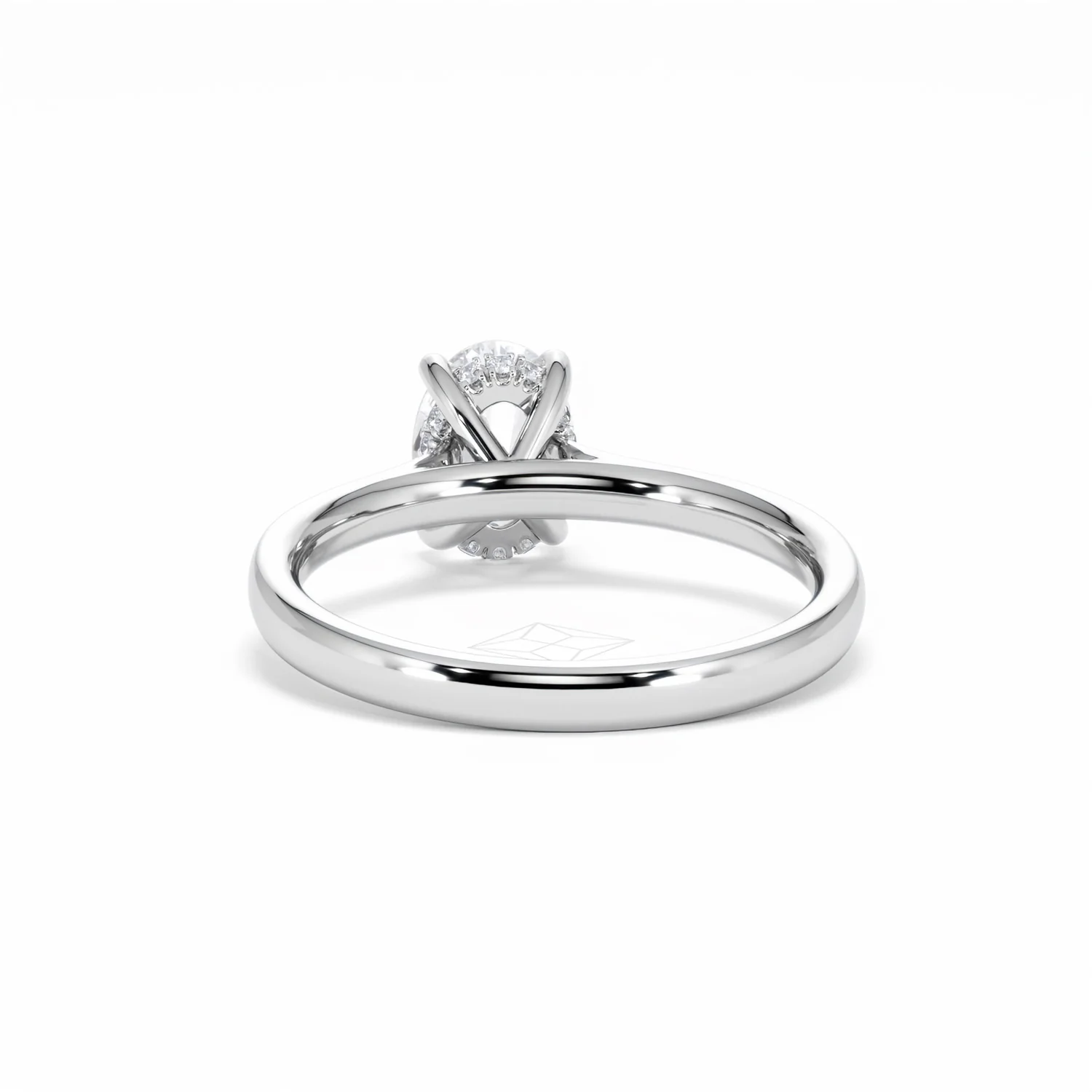Amora Oval 1.00ct Hidden Halo Diamond Engagement Ring G/VS1 Set in Platinum - Image 52