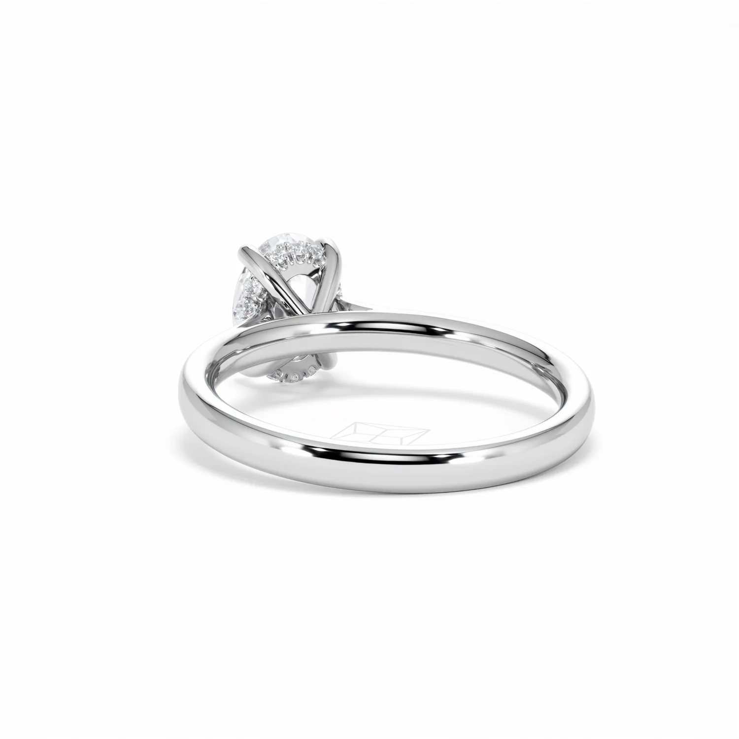Amora Oval 1.00ct Hidden Halo Diamond Engagement Ring G/VS1 Set in Platinum - Image 55