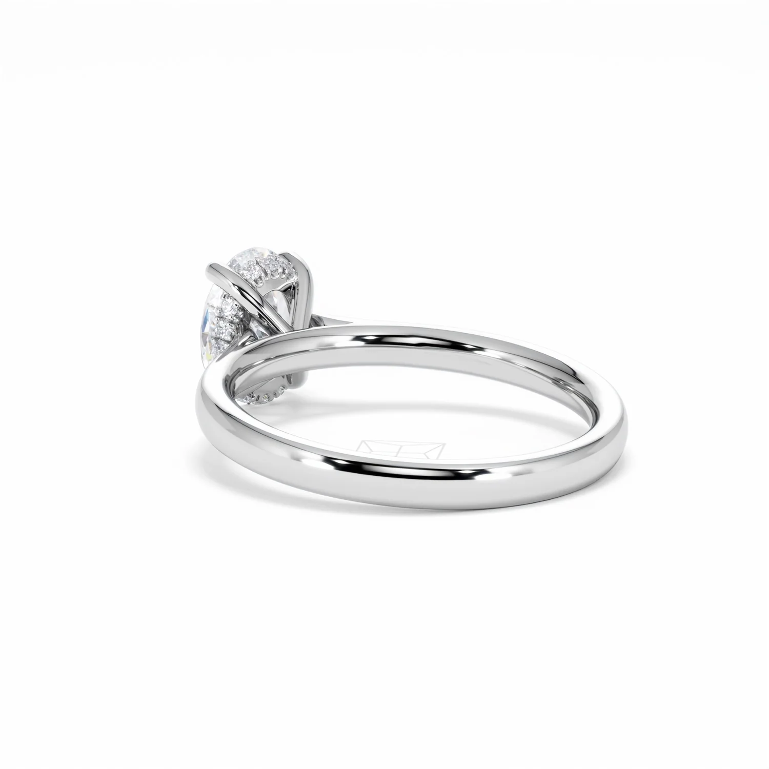 Amora Oval 1.00ct Hidden Halo Diamond Engagement Ring G/VS1 Set in Platinum - Image 58