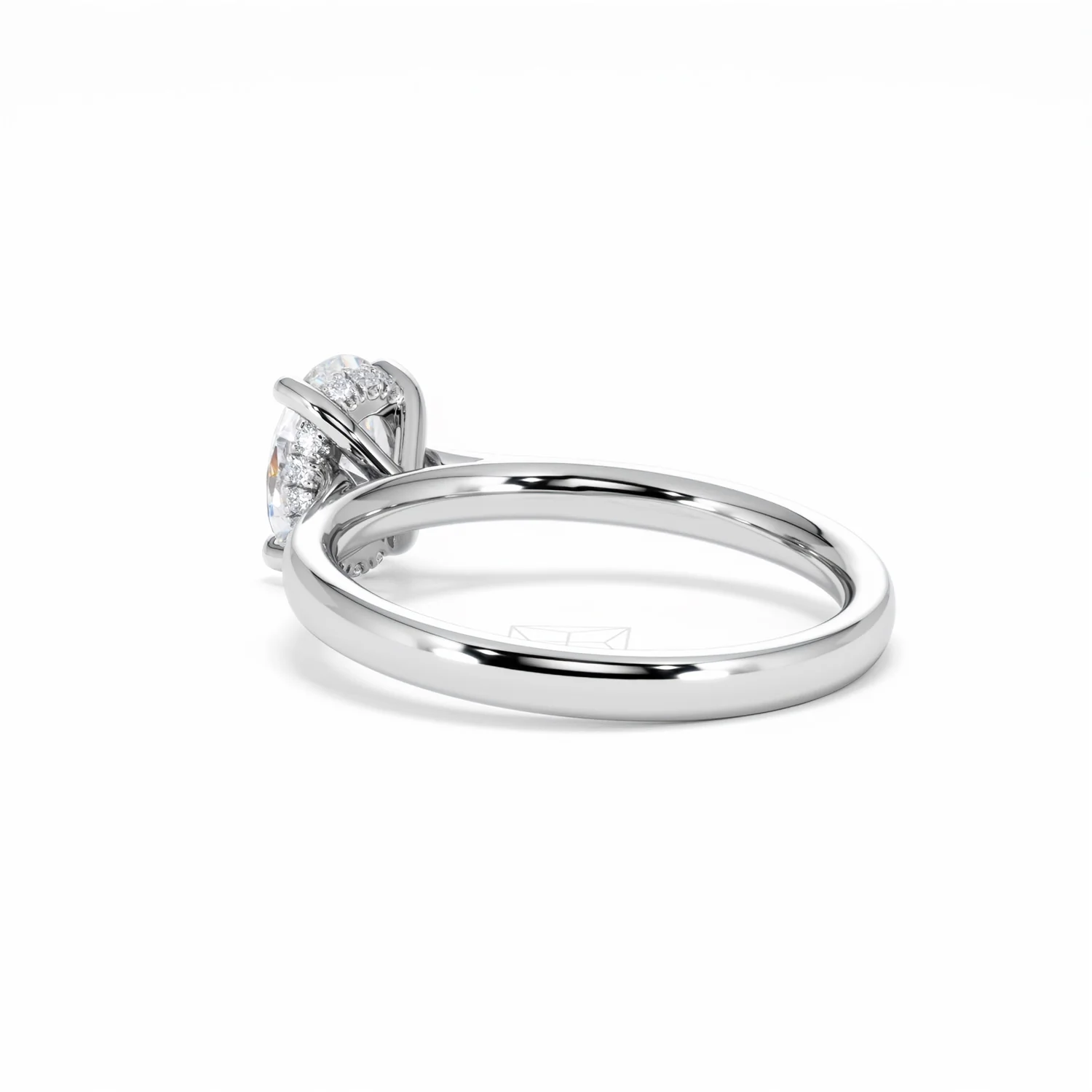 Amora Oval 1.00ct Hidden Halo Diamond Engagement Ring G/VS1 Set in Platinum - Image 59