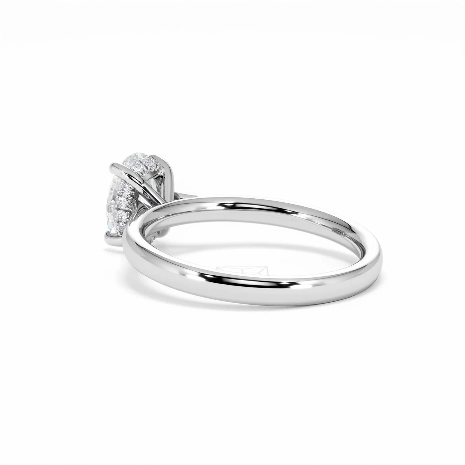 Amora Oval 1.00ct Hidden Halo Diamond Engagement Ring G/VS1 Set in Platinum - Image 60
