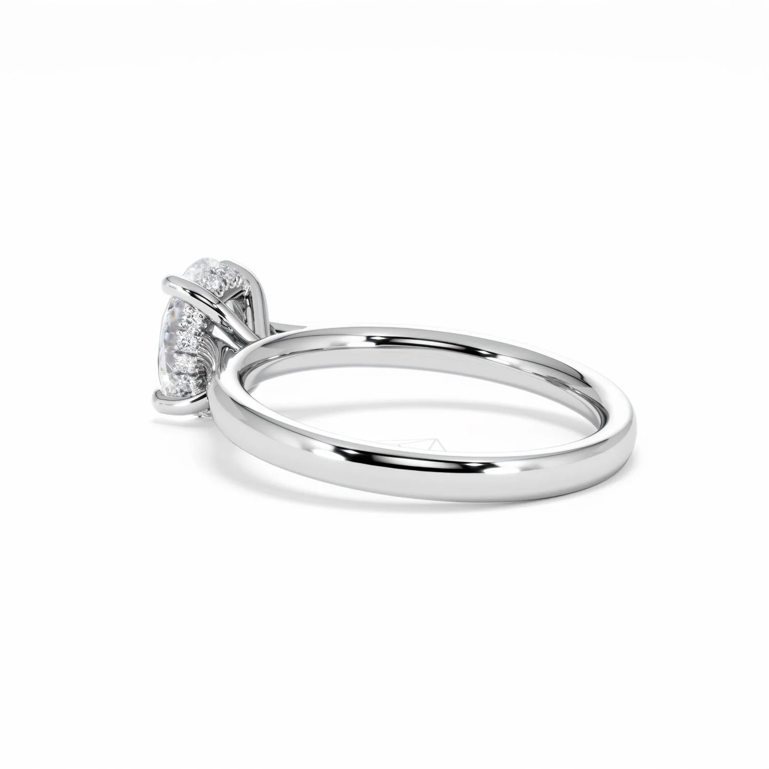Amora Oval 1.00ct Hidden Halo Diamond Engagement Ring G/VS1 Set in Platinum - Image 62