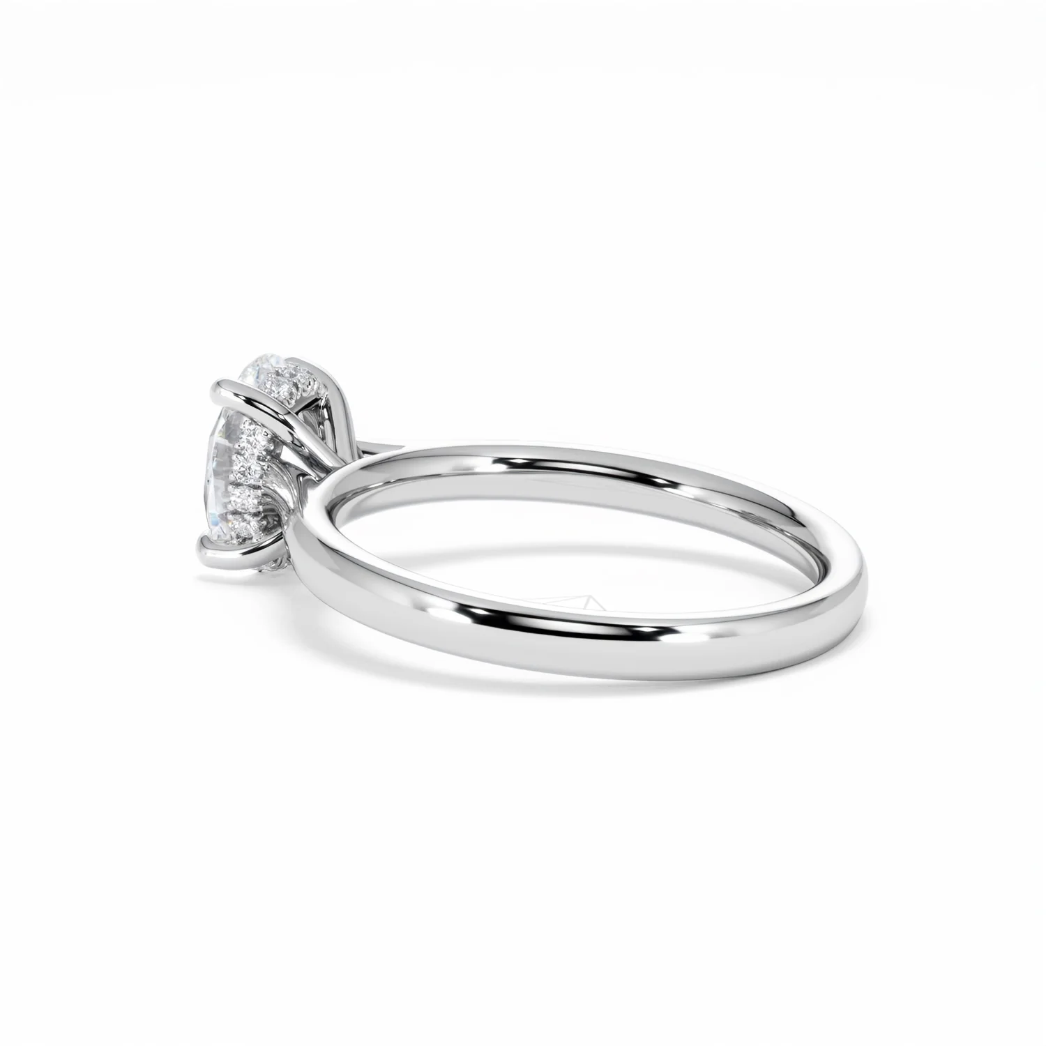 Amora Oval 1.00ct Hidden Halo Diamond Engagement Ring G/VS1 Set in Platinum - Image 63