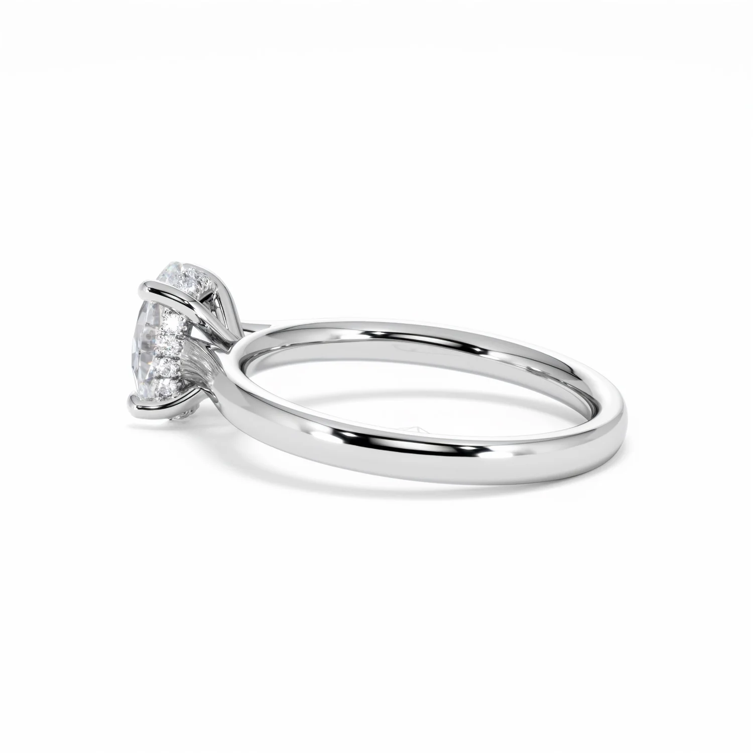 Amora Oval 1.00ct Hidden Halo Diamond Engagement Ring G/VS1 Set in Platinum - Image 65